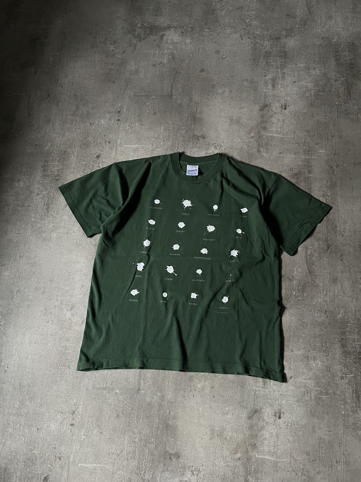 Vintage Vintage 90s Bird Poop green Tshirt rare Grailed