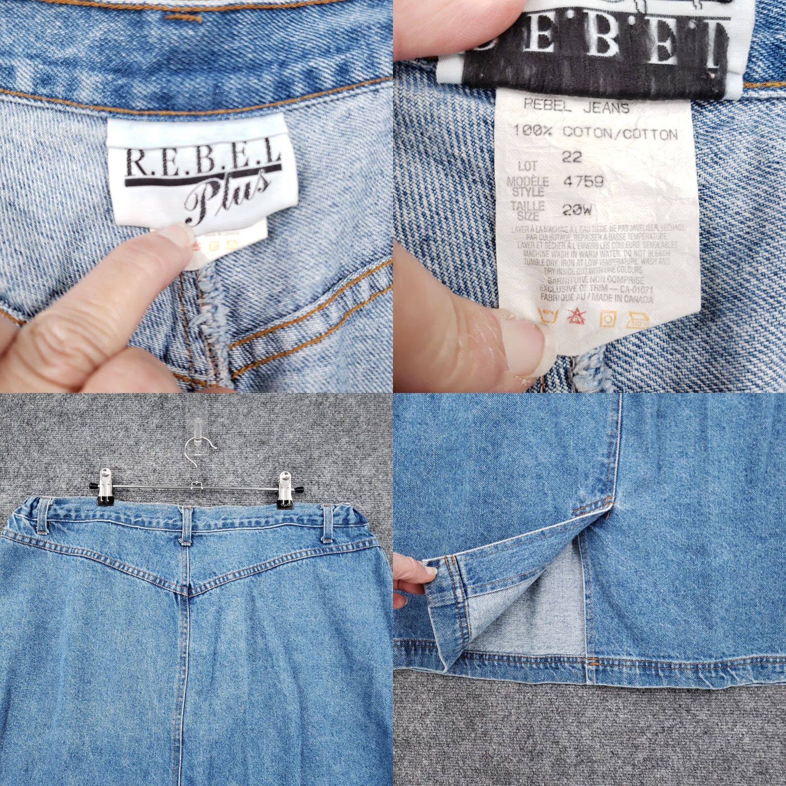Denime Rebel Skirt Women 20W Plus Blue Denim Jean Mini Pencil Elastic Waist Size 42" / US 20 - 8 Thumbnail