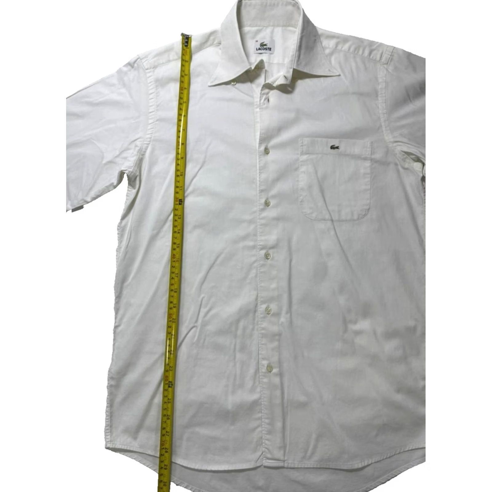 Lacoste Lacoste Mens Regular Fit Premium Cotton Shirt 38 White Check Button-Up Shirt Size US M / EU 48-50 / 2 - 4 Thumbnail