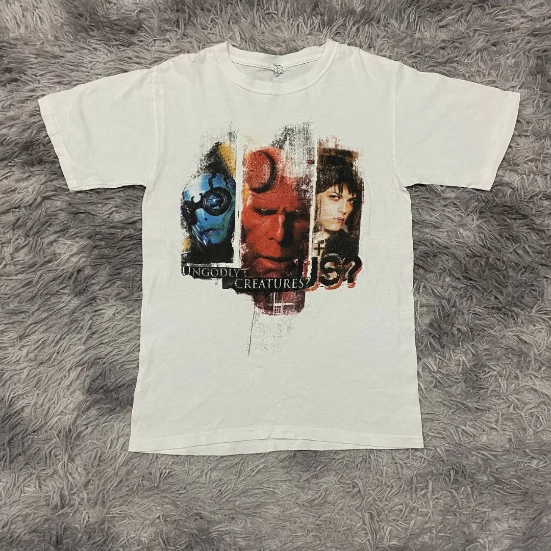 image of Anvil x Movie Vintage Hellboy Y2K Movie in White, Men's (Size Small)