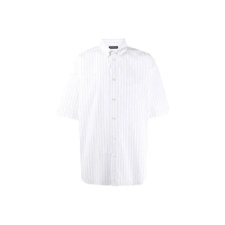 Balenciaga Balenciaga Striped Logo Short Sleeve Shirt Size US S / EU 44-46 / 1 - 1 Thumbnail