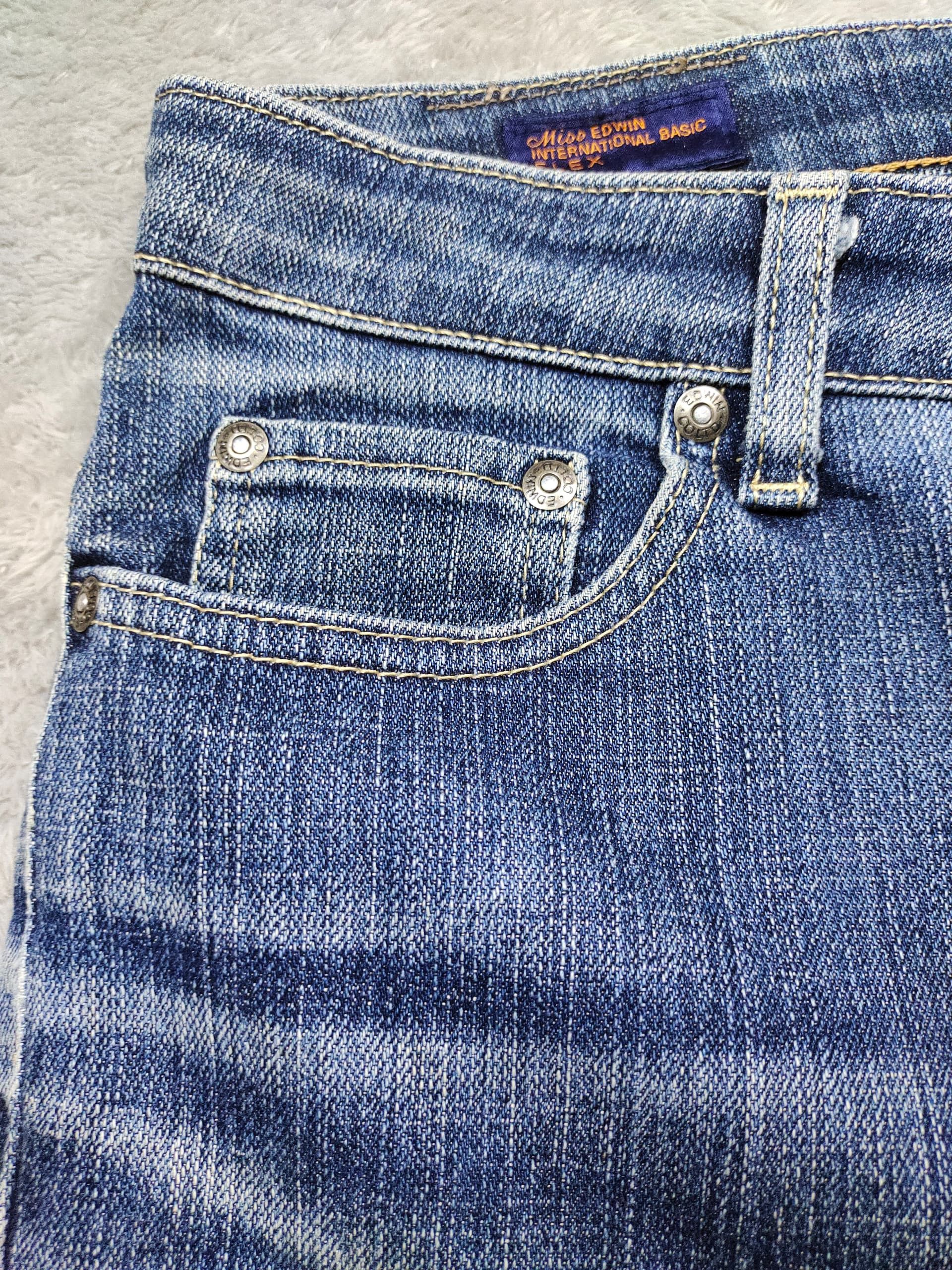 Edwin Y2K DISTRESSED MISS EDWIN BOOT CUT FLARE JEANS Size 31" - 7 Thumbnail