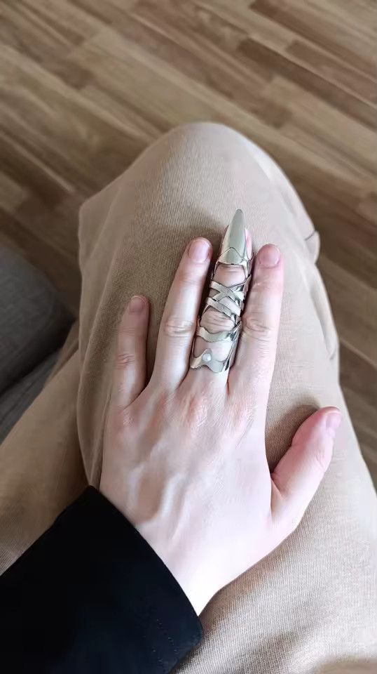 Jewelry Y2k Gothic Knight Metal Finger Size ONE SIZE - 1 Thumbnail