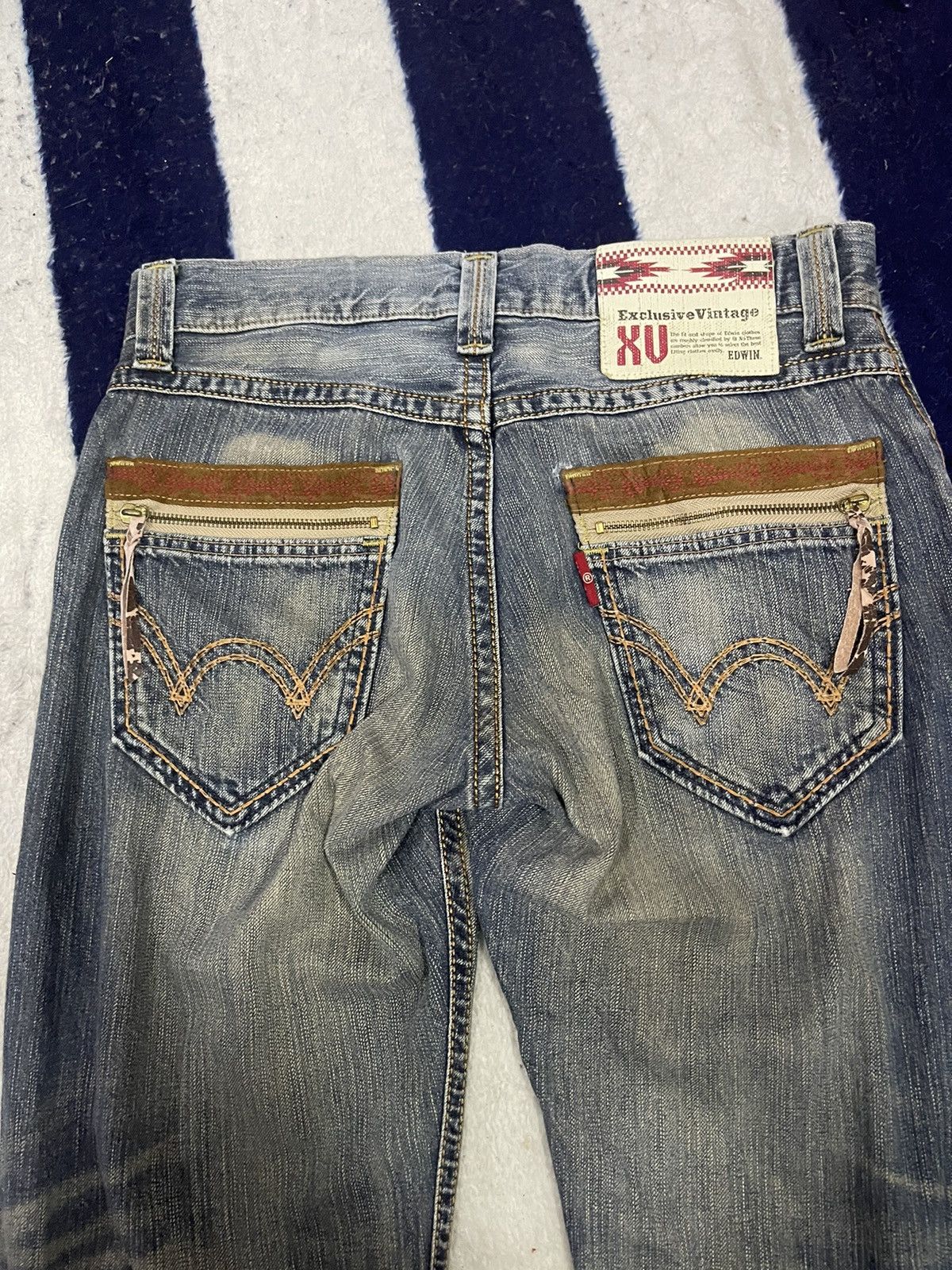 Edwin × Japanese Brand Distressed Edwin Exclusive Vintage Jeans (11) Size US 32 / EU 48 - 5 Thumbnail