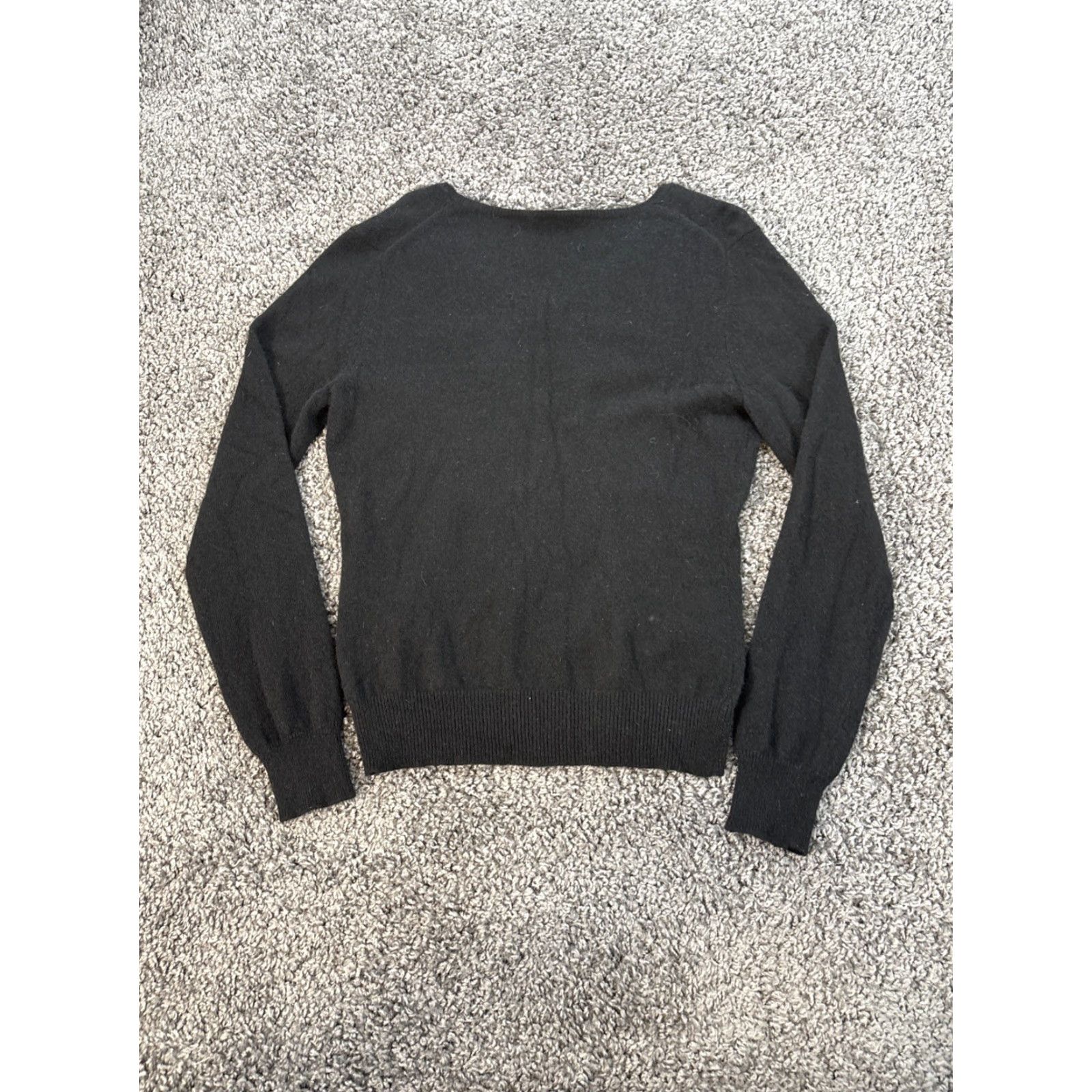 Apt. 9 Apt. 9 Sweater Women's L Black 100% Cashmere V-Neck Long Sleeve Knit Pullover, Solid, Regular, Women, Size L Size L / US 10 / IT 46 - 5 Thumbnail