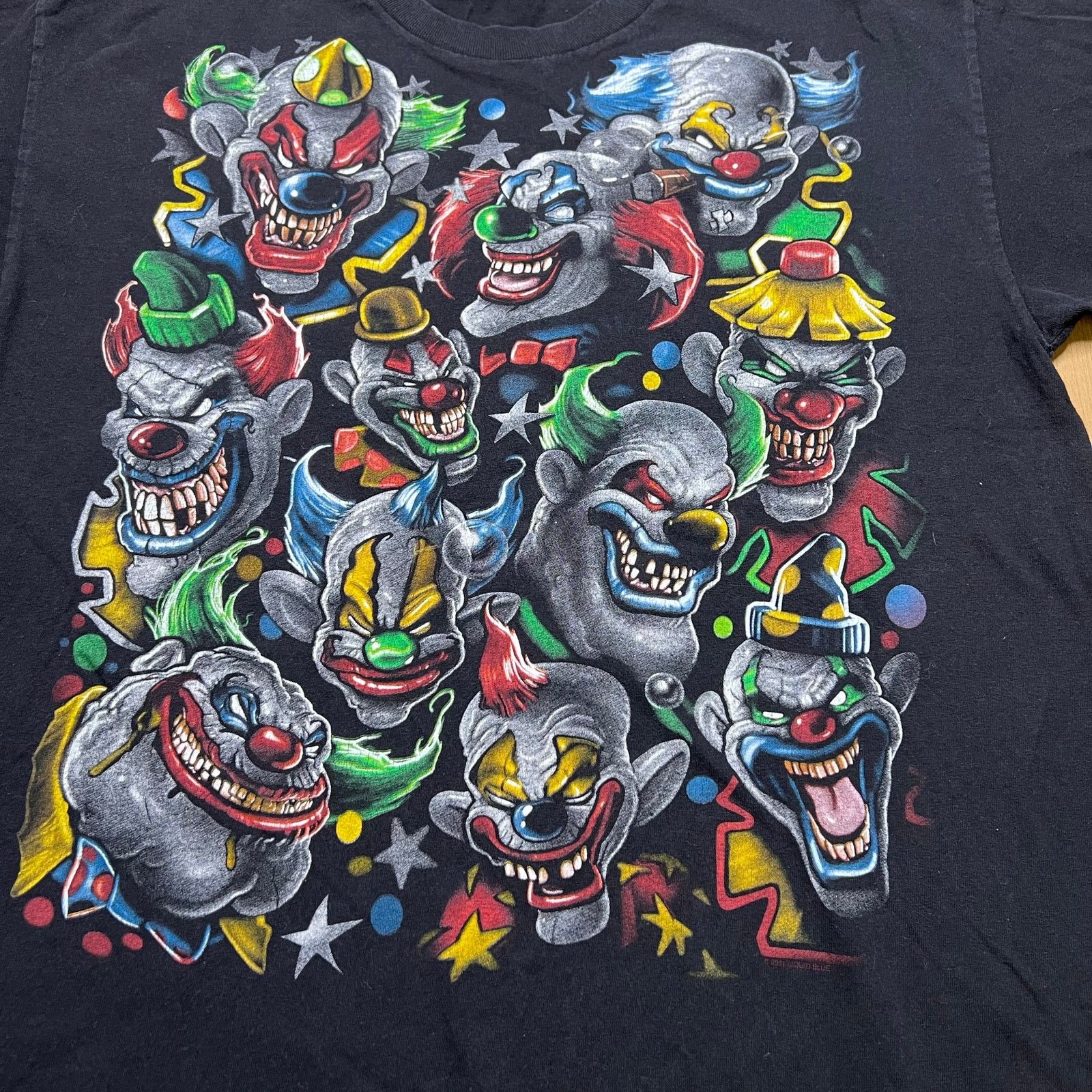 Liquid Blue Y2K Liquid Blue Clown Pattern AOP T-Shirt Sz L/XL Black 2011 Size US L / EU 52-54 / 3 - 2 Thumbnail