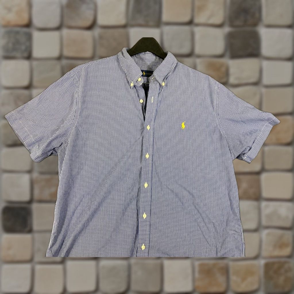Ralph Lauren Ralph Lauren Button Down Shirt Mens XL Blue White Gingham Cotton Short Sleeve Size US XL / EU 56 / 4 - 1 Thumbnail