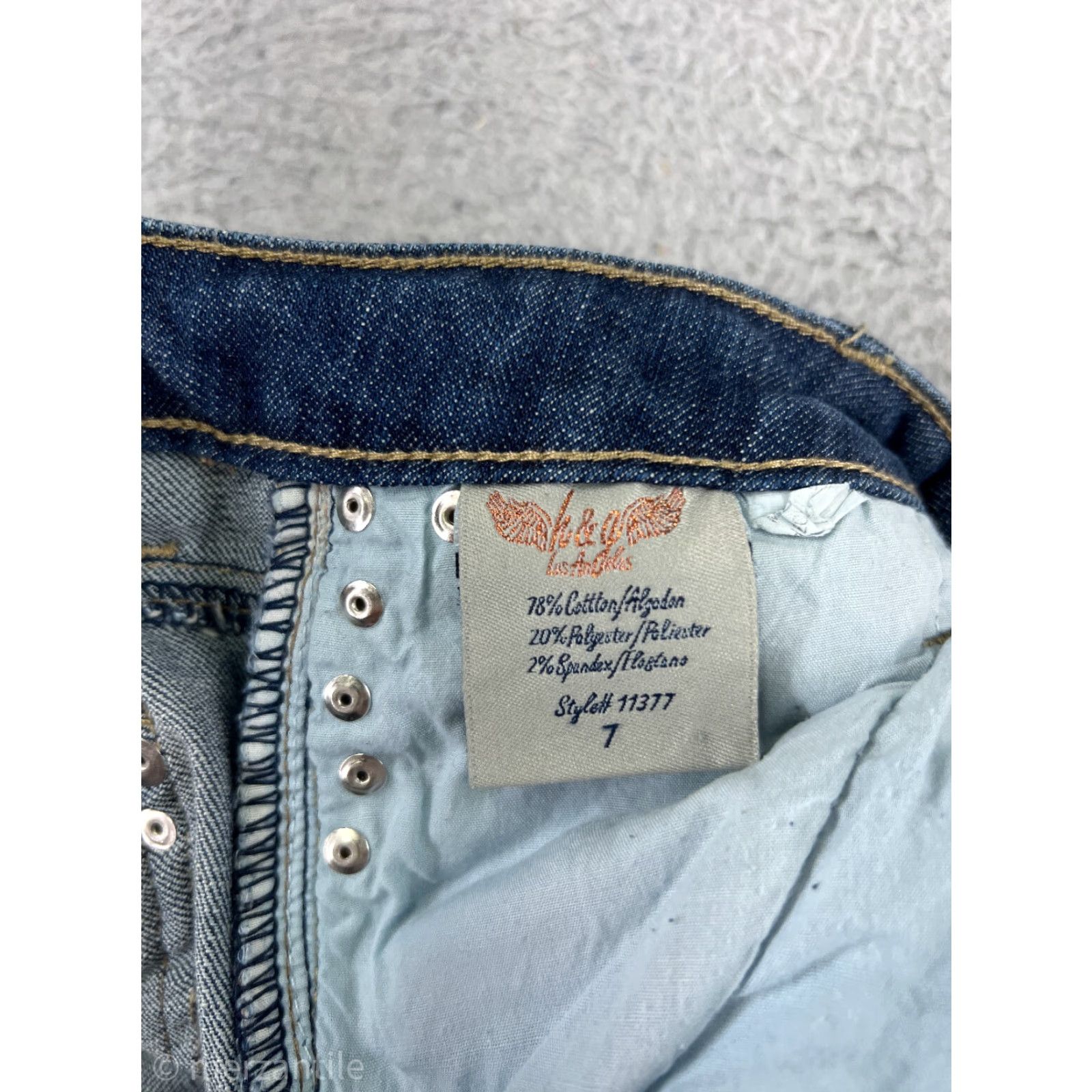 Vintage H&G Jeans Womens 7 Blue Denim Bootcut Distressed Embroidered 5-Pocket Cotton Blend Regular Blue 1900s? Size 28" / US 6 / IT 42 - 5 Thumbnail
