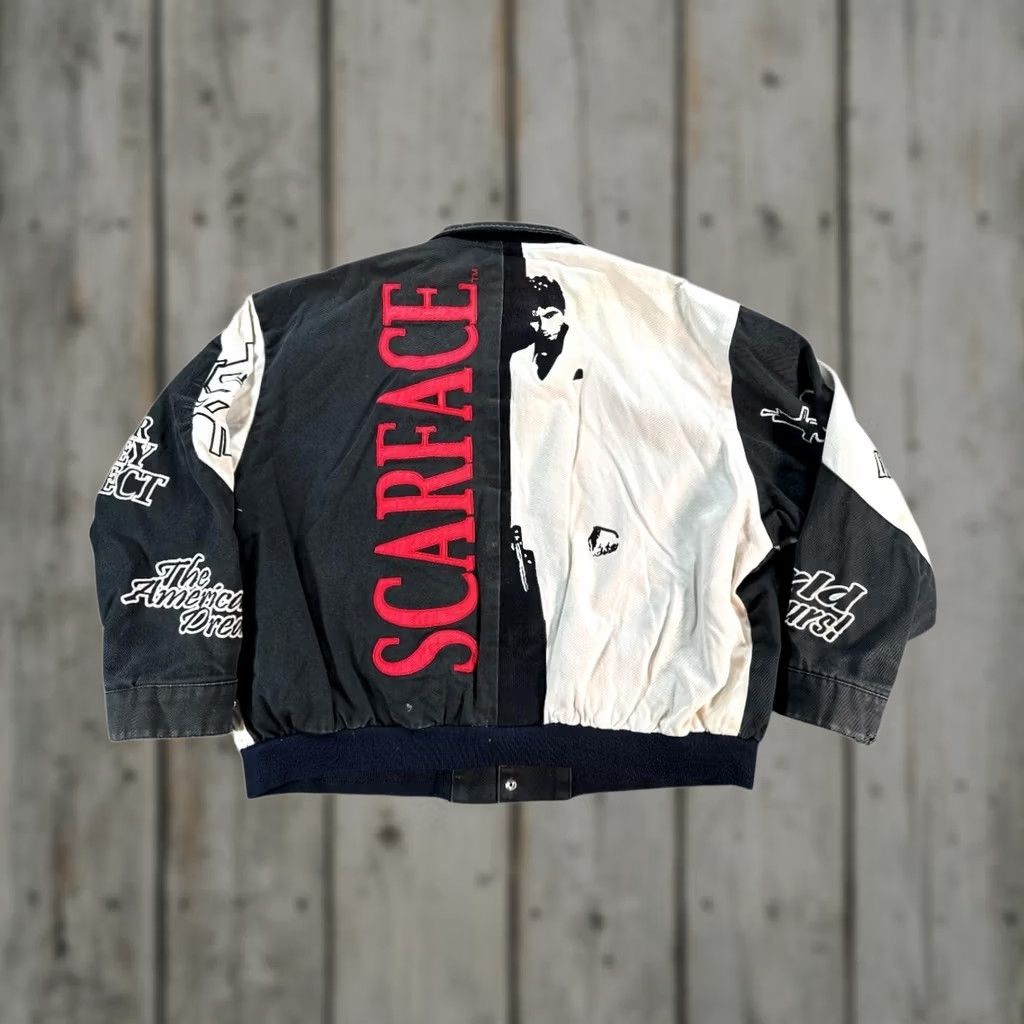 Hamilton VINTAGE Scarface Jacket Mens 3XL Black Jeff Hamilton Bomber World Is Yours 90s Size US XXL / EU 58 / 5 - 1 Thumbnail