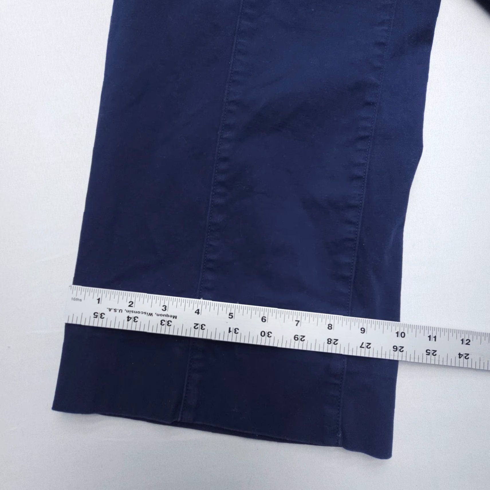 Vintage Duluth PANTs Blue Workday Warrior Chino Wide Leg Crop 29 x 23" - Relaxed, Cotton Blend, Twill, Pockets, Front Flat - Women's Regular Size 29" in Blue Size 29" - 4 Thumbnail