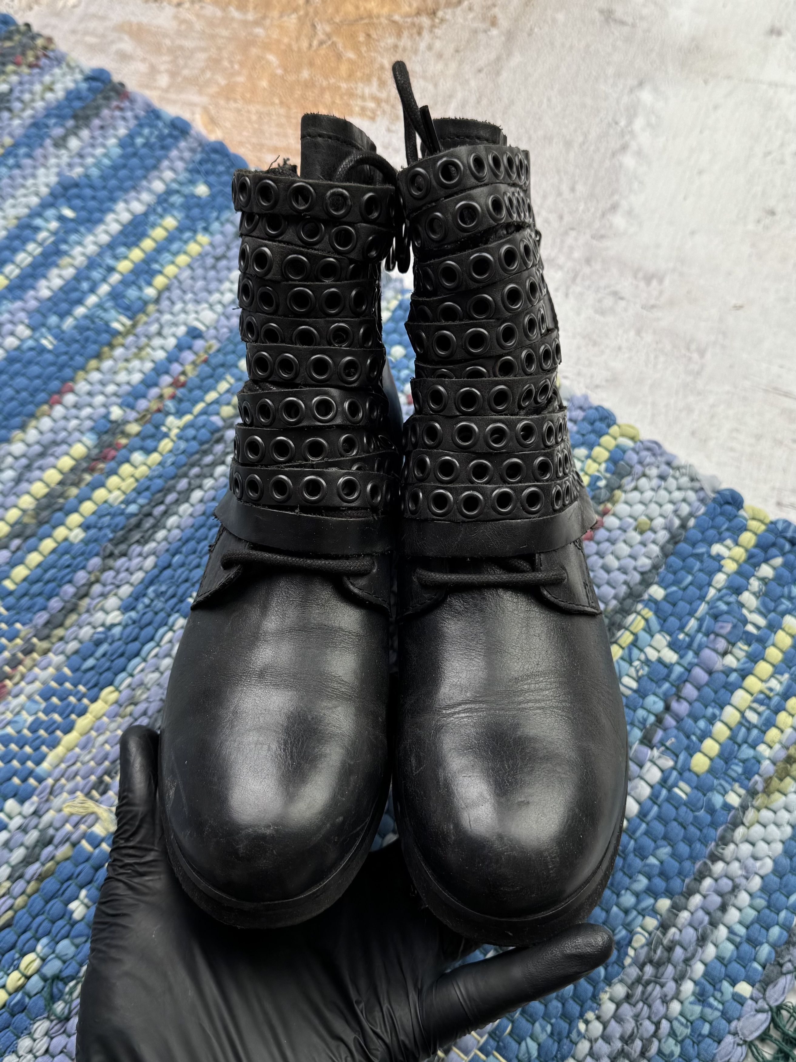 If Six Was Nine Vintage Leather Boots With Straps D15 A780(629) Size US 8 / IT 38 - 8 Thumbnail