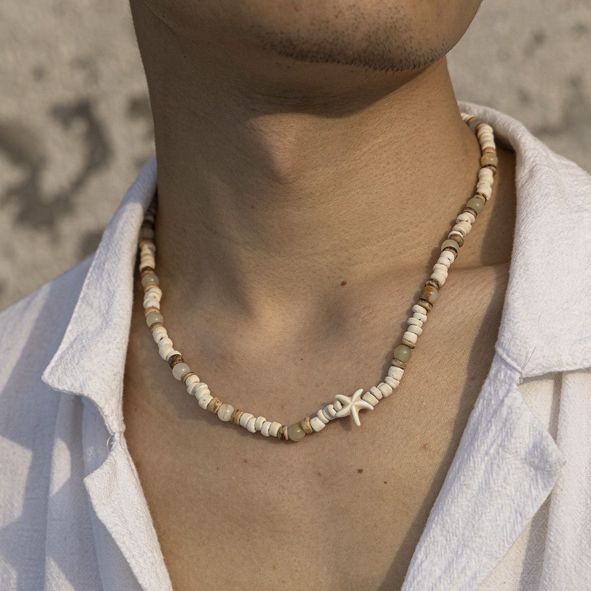 Vintage Coconut Shell Natural Stone Beaded Necklace Size ONE SIZE - 1 Thumbnail