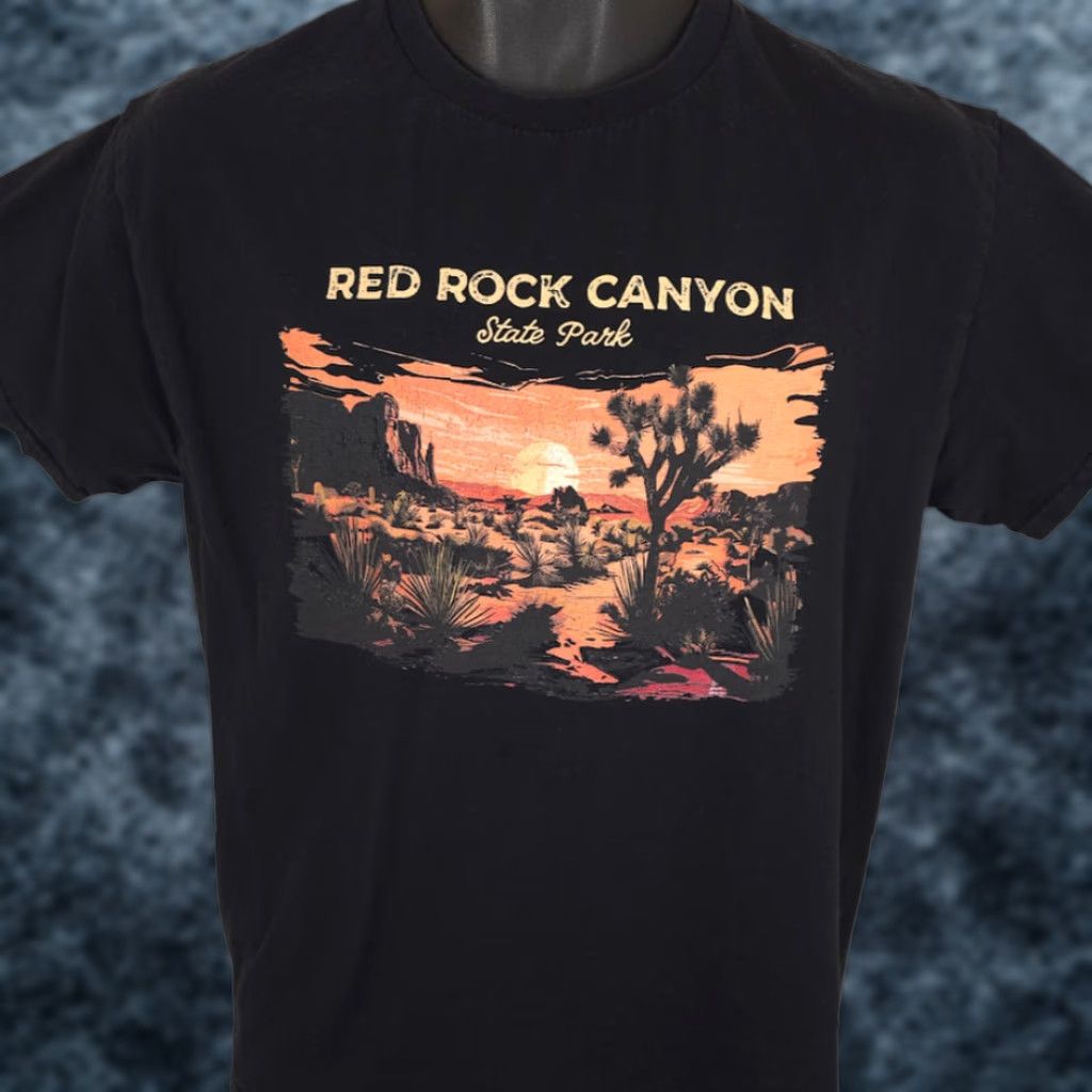 Gildan Red Rock Canyon T Shirt Mens Size Medium Black State Park Travel Destination Tee Size US M / EU 48-50 / 2 - 1 Thumbnail