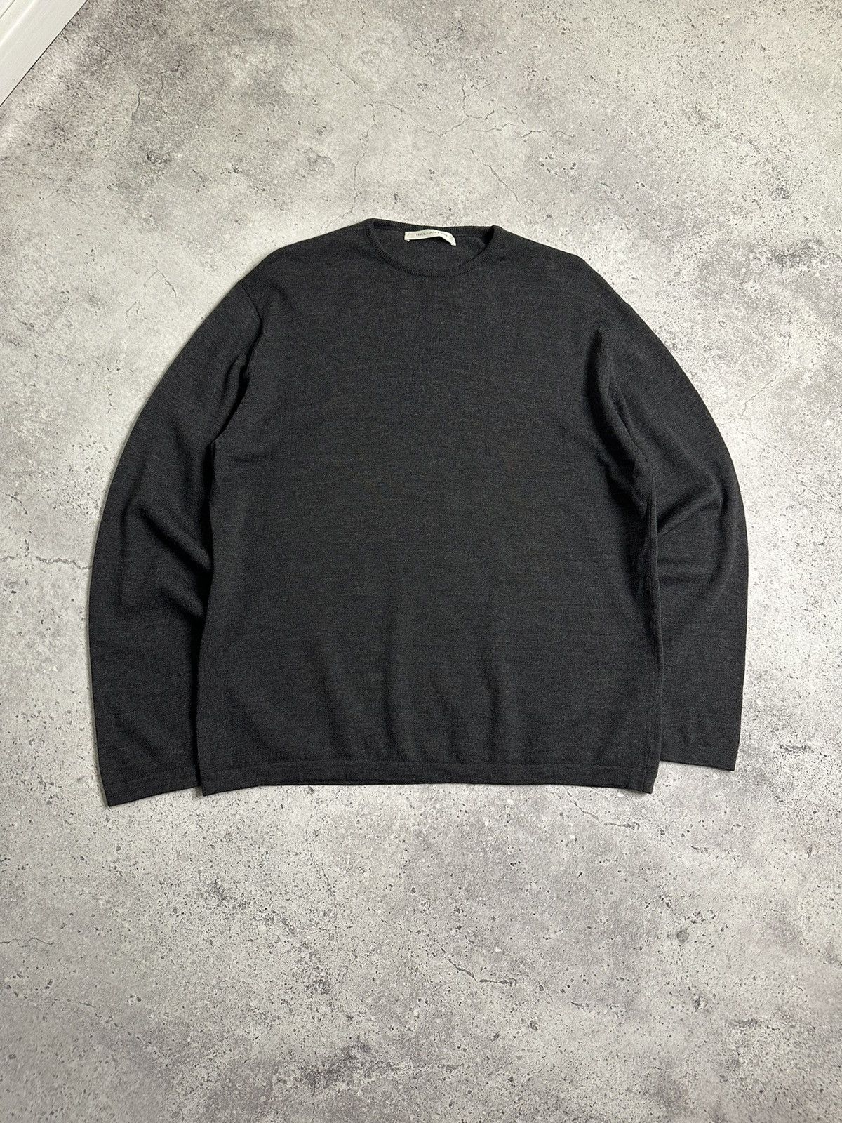 Ballantyne Men's 100% Merino Wool Pullover Sweater Dark Grey