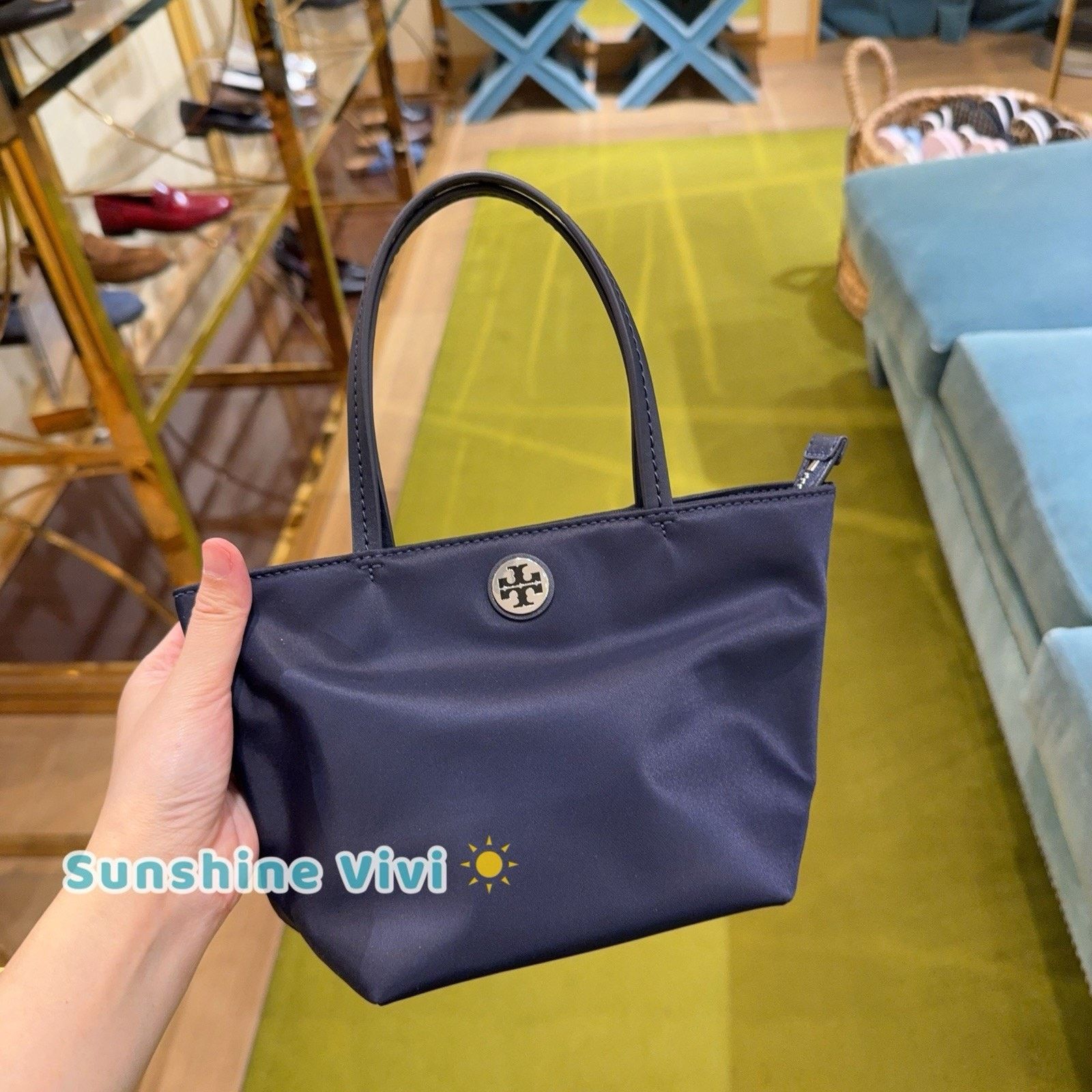 Tory Burch NWT Tory Burch Nylon Mini Tote Crossbody 167913 Navy Size ONE SIZE - 5 Thumbnail