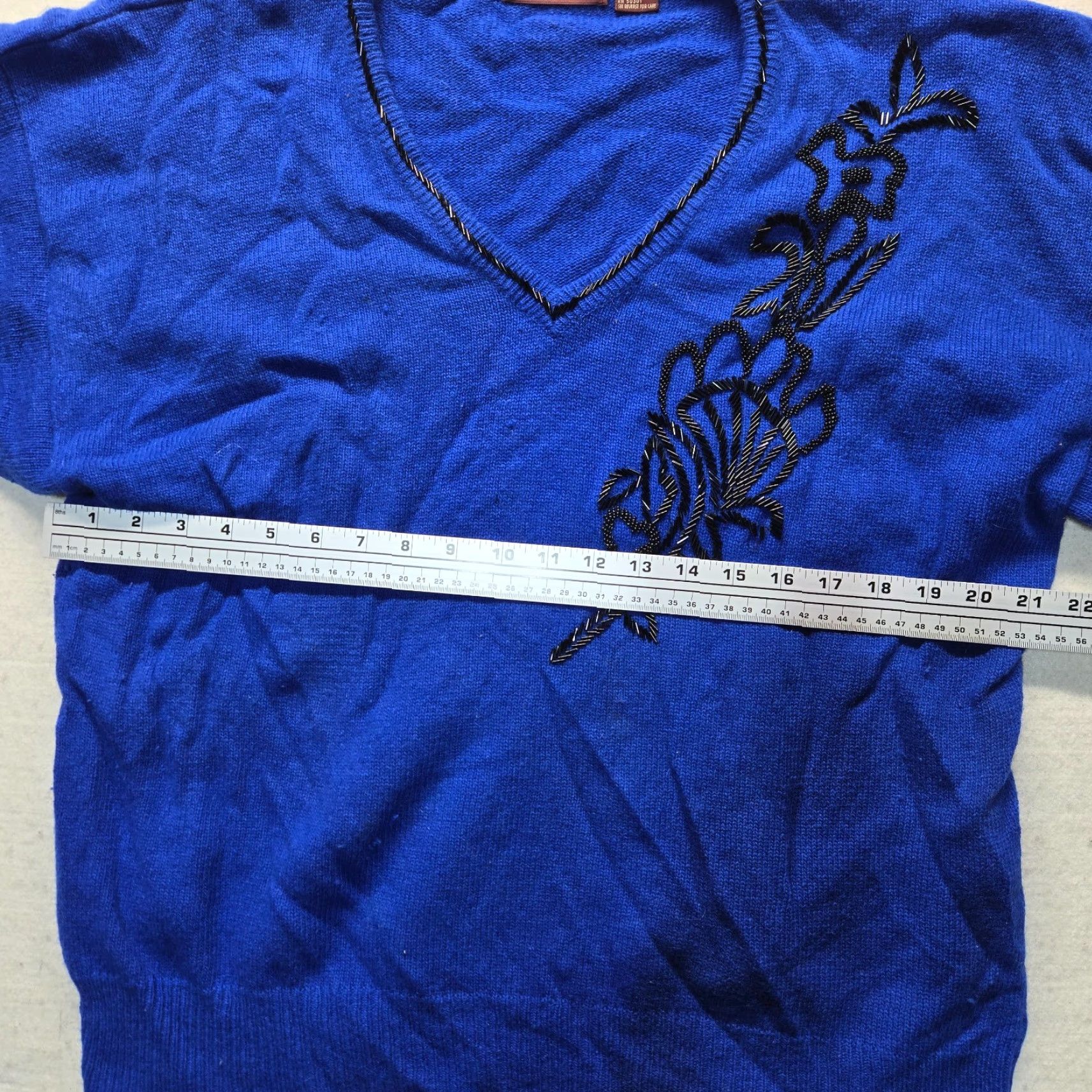 Vintage VINTAGE Washington Sweater Shirt Womens 22W Blue V-Neck Short Sleeve Knit Pullover Plus Size 22 Women’s Cold Weather Casual 90s Size 3XL / US 20-22 - 4 Thumbnail