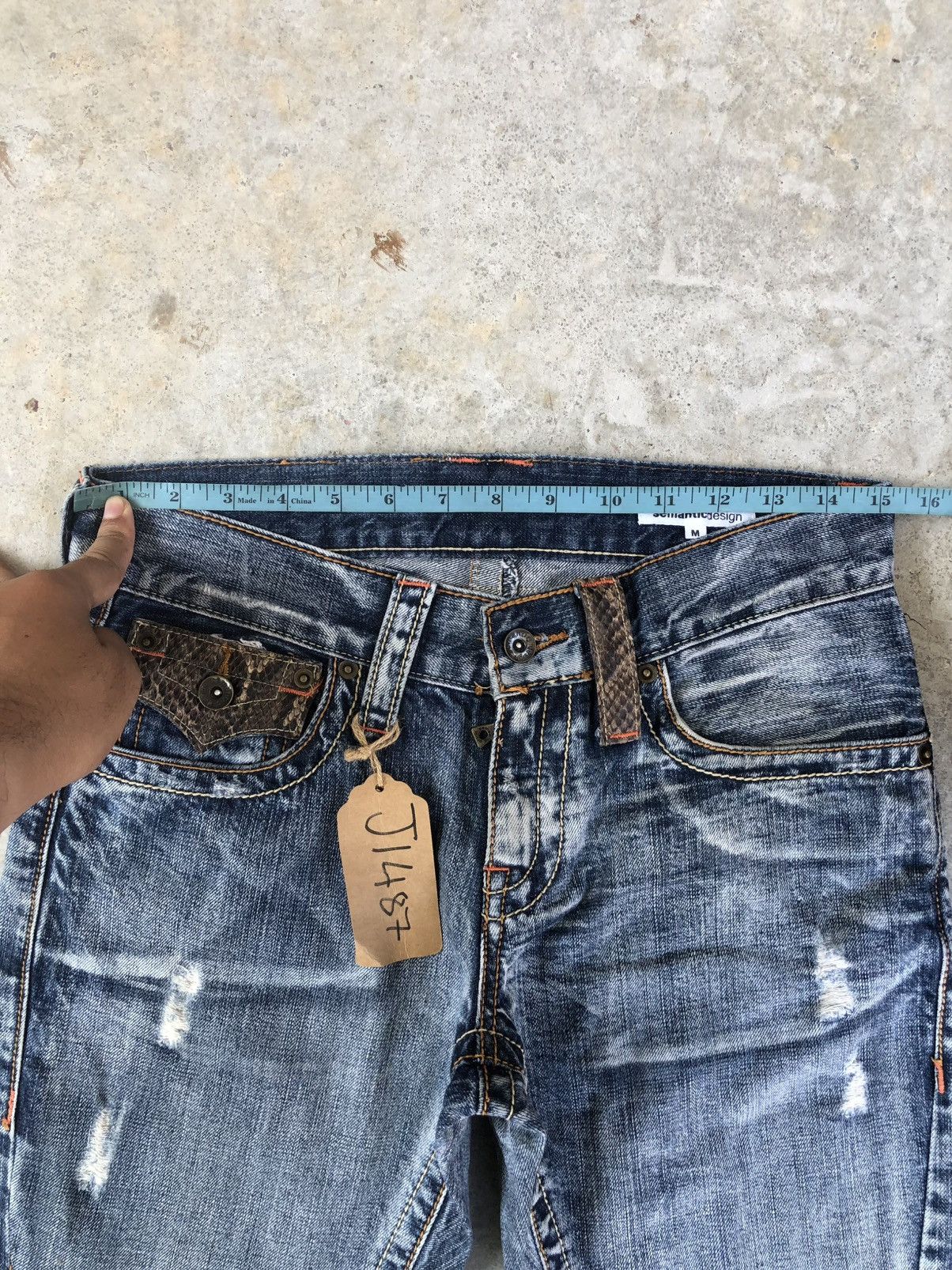 If Six Was Nine Semantic Design Flared Jeans Snake Skin Distressed Jeans Size US 30 / EU 46 - 21 Thumbnail