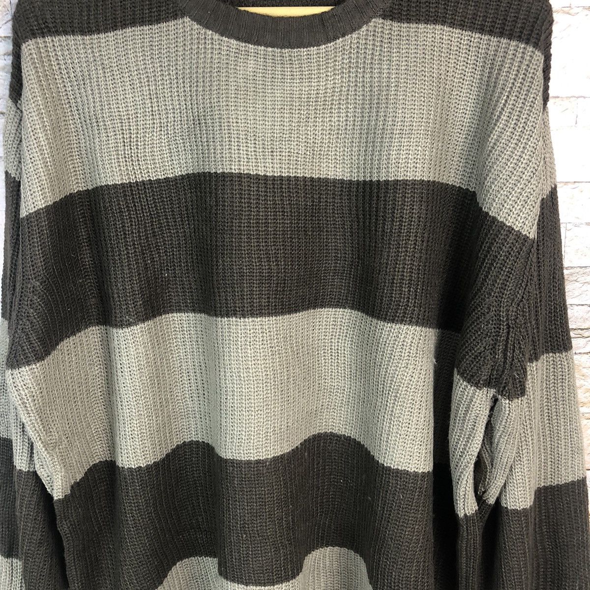 Japanese Brand × Solid and Striped World Smack Basic Stripe prison Brown Sweatshirt #A760 Size US L / EU 52-54 / 3 - 9 Thumbnail