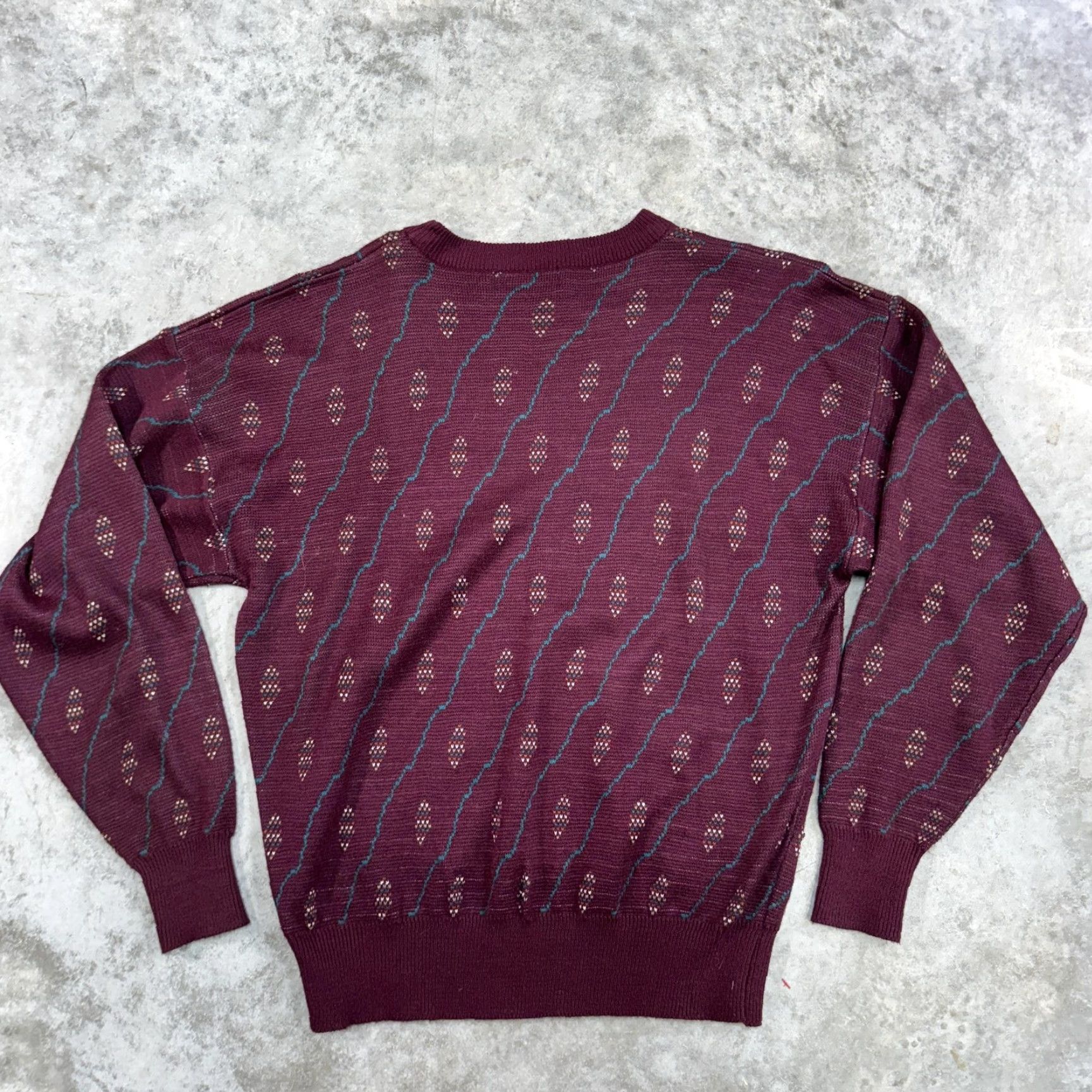 Vintage Vintage J.J. Cochran Sweater Mens Medium Pattern Knit Pullover 80s Hong Kong Size US M / EU 48-50 / 2 - 5 Thumbnail