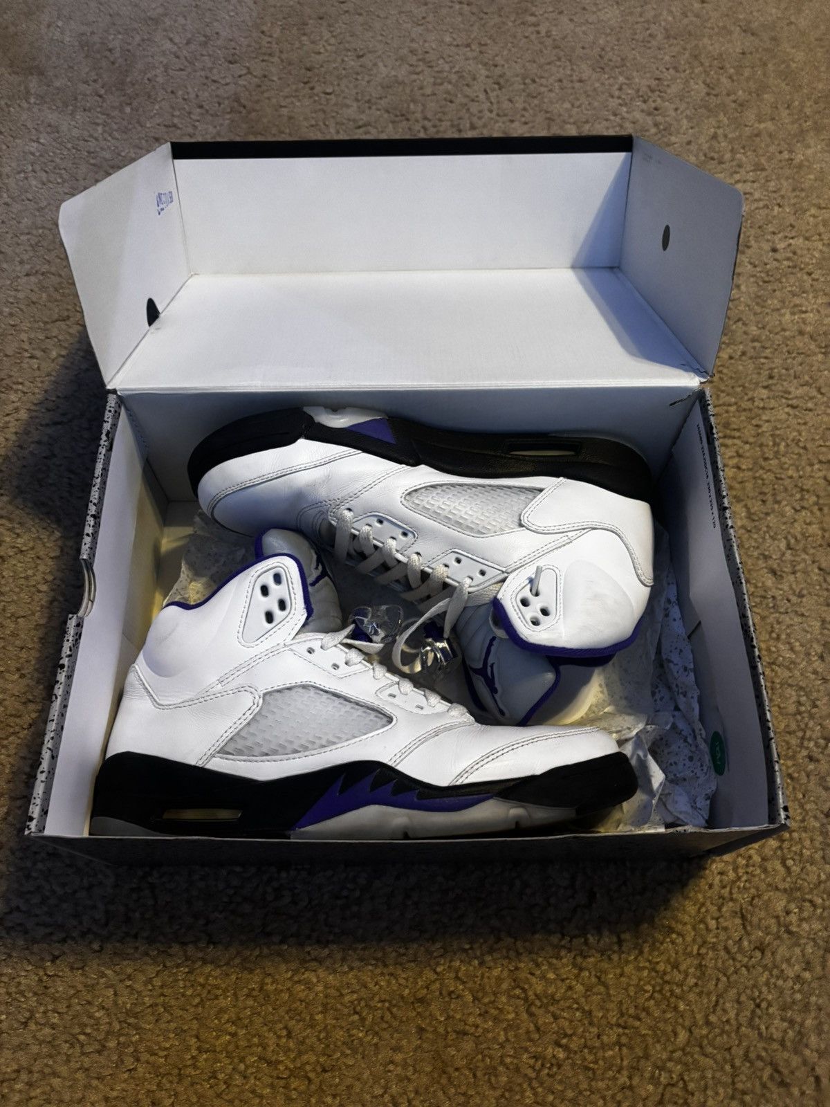 Jordan Brand Sz 8 Jordan 5 Concord White Purple Black Suede Leather Size US 8 / EU 41 - 1 Thumbnail