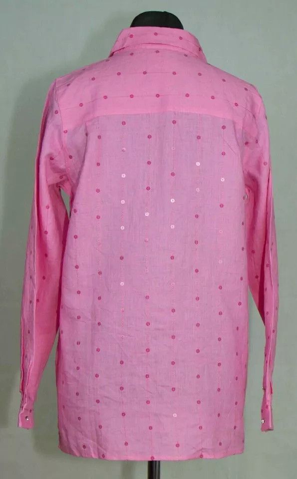 Quacker Factory Quacker Factory shirt 100%linen size UK12-14 (LABEL M USA) Size M / US 6-8 / IT 42-44 - 2 Thumbnail