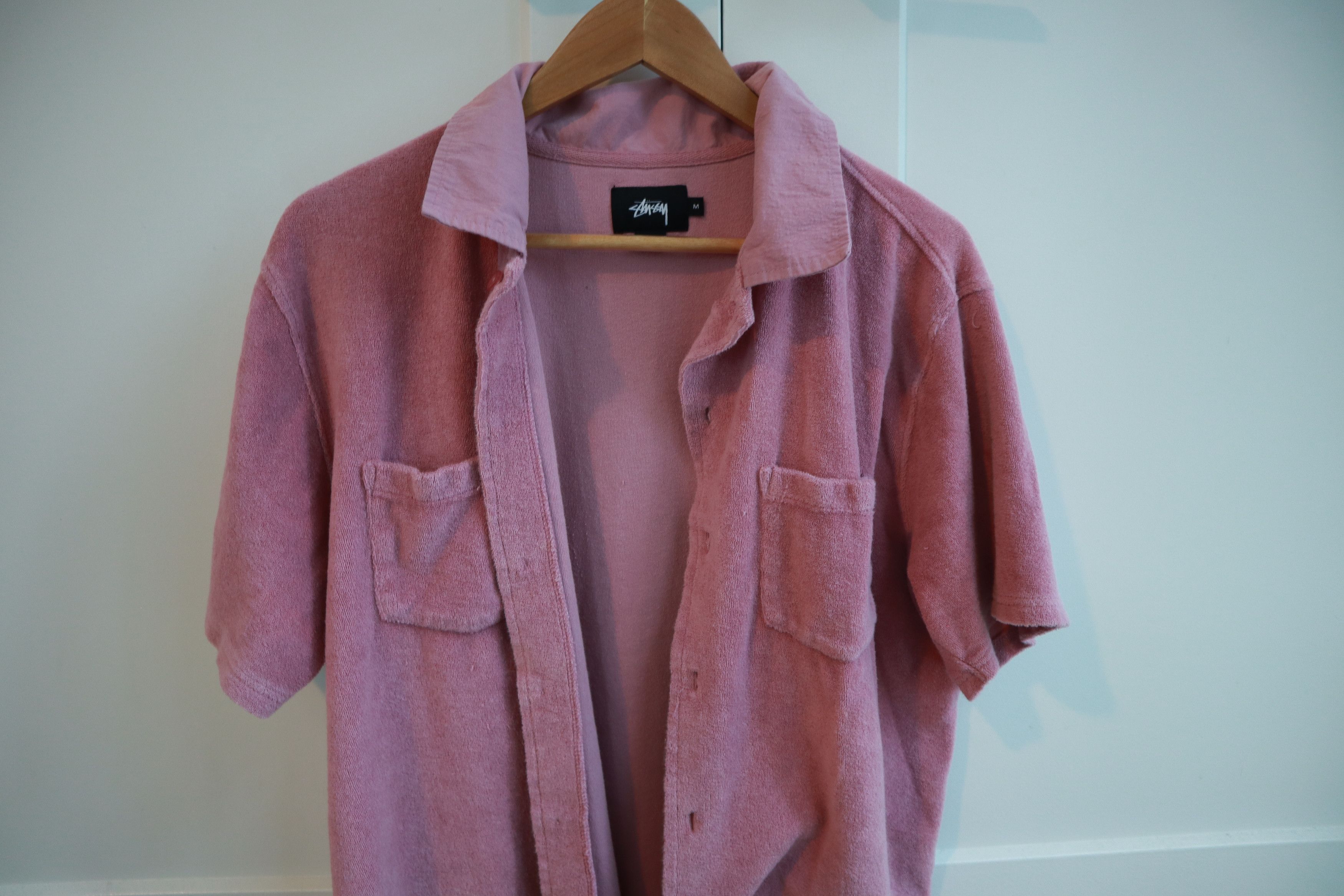 Stussy Stussy Pink Terrycloth Short Sleeve Button Up Size US M / EU 48-50 / 2 - 2 Thumbnail