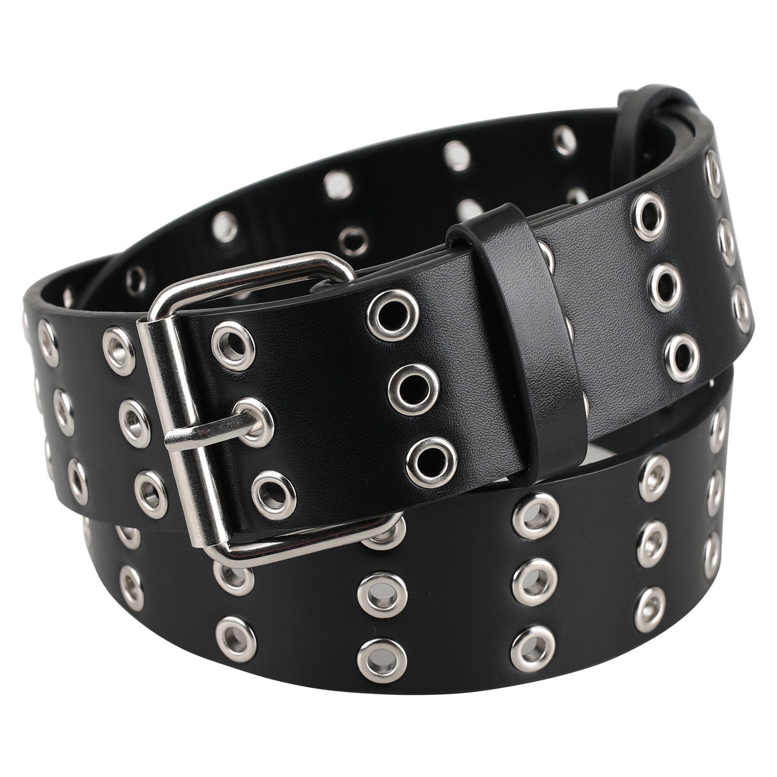 Designer Dark Vintage Belt Riveted Belts Menswear Accessories Size ONE SIZE - 1 Thumbnail