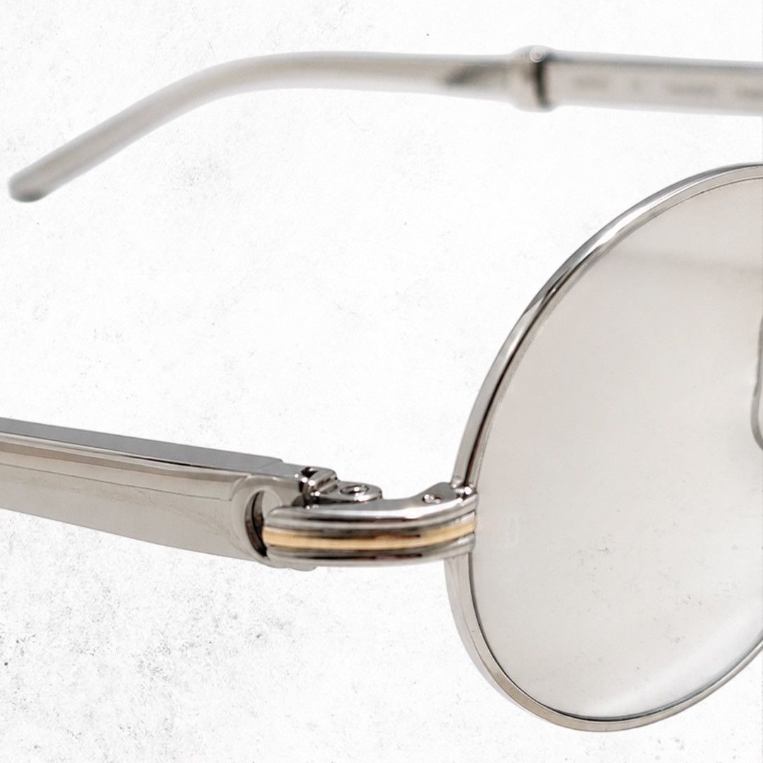 Cartier Cartier Paris 135b Sunglasses Silver Oval Frame Tinted Lenses Size ONE SIZE - 7 Thumbnail