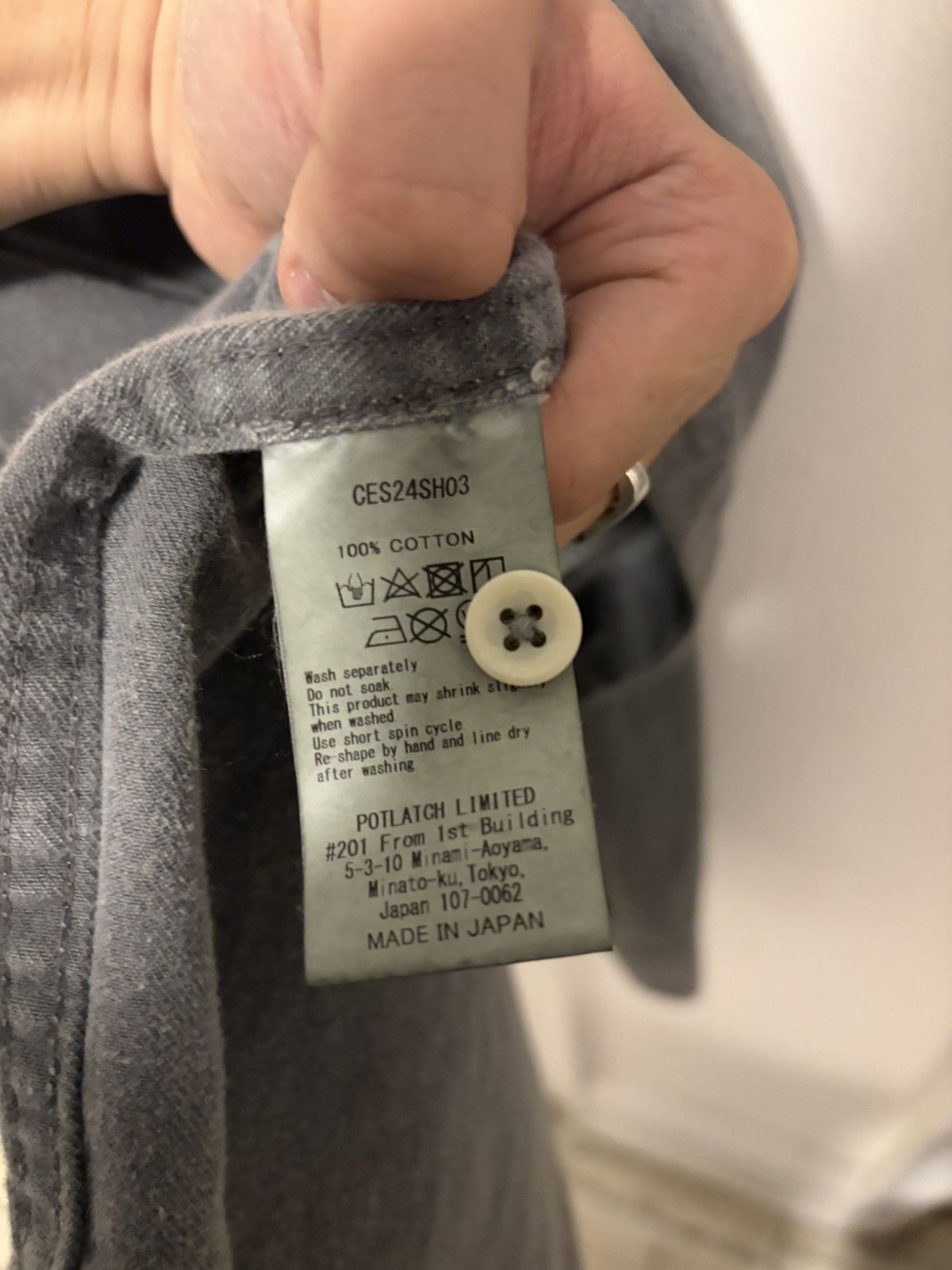 Cav Empt Cav Empt Washed Grey Button Up Shirt Size US L / EU 52-54 / 3 - 4 Thumbnail