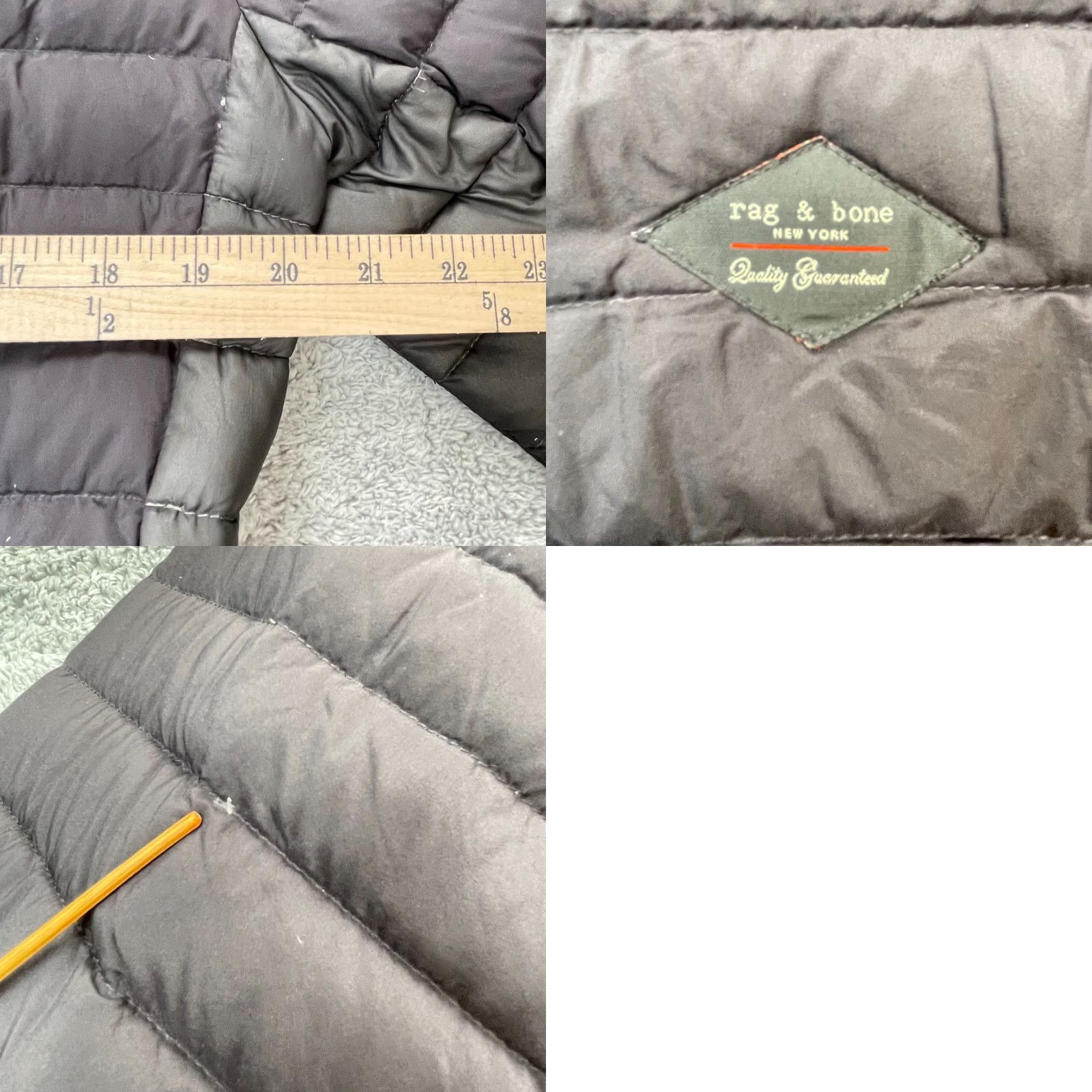 Rag & Bone VINTAGE Rag & Bone Jacket Womens S 36 Black Puffer Coat Down Insulated Water Repellent Gray Softshell Zip Size S / US 4 / IT 40 - 9 Thumbnail