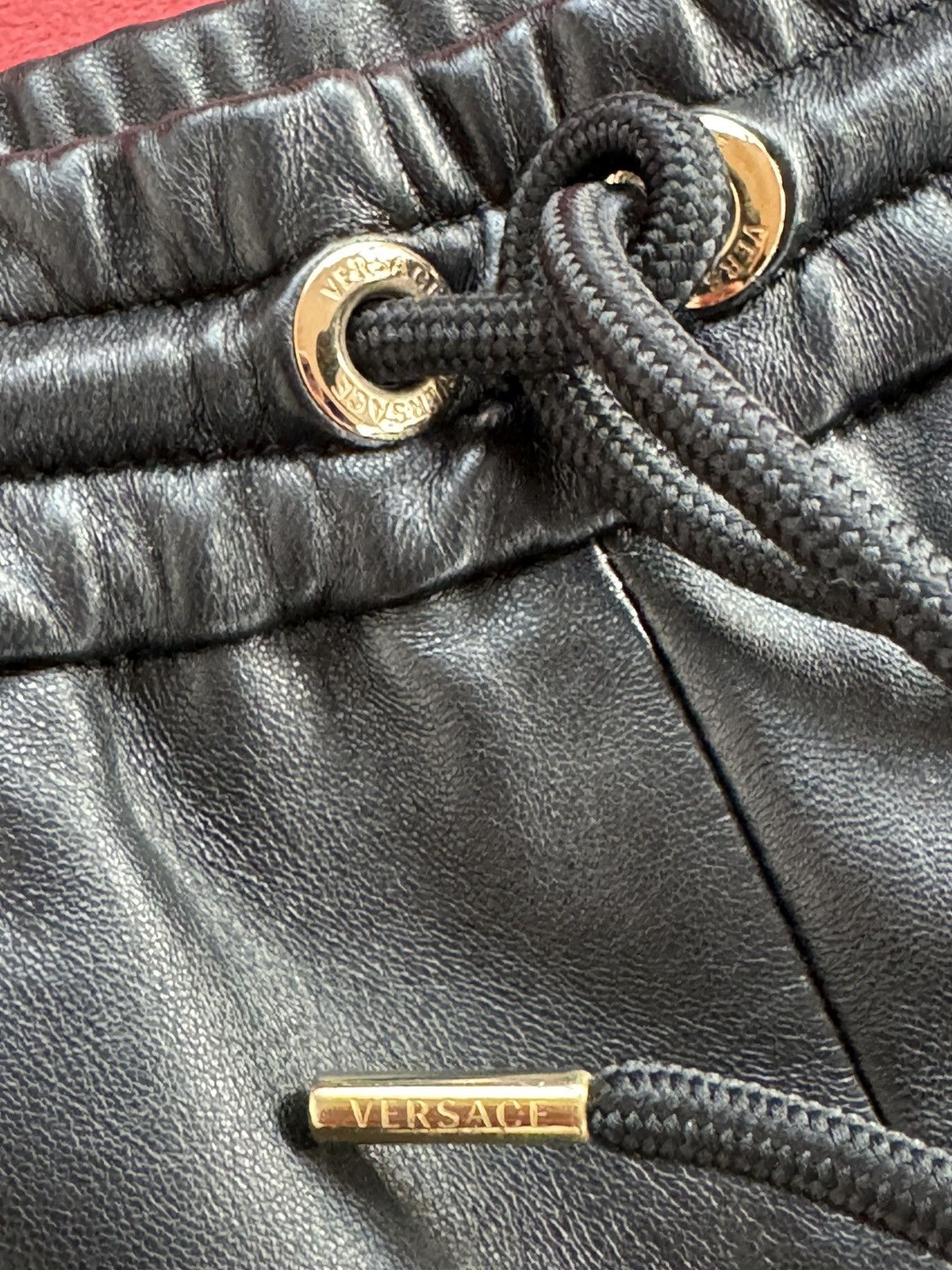 Versace Versace black lambskin shorts, size S Size 27" / US 4 / IT 40 - 3 Thumbnail