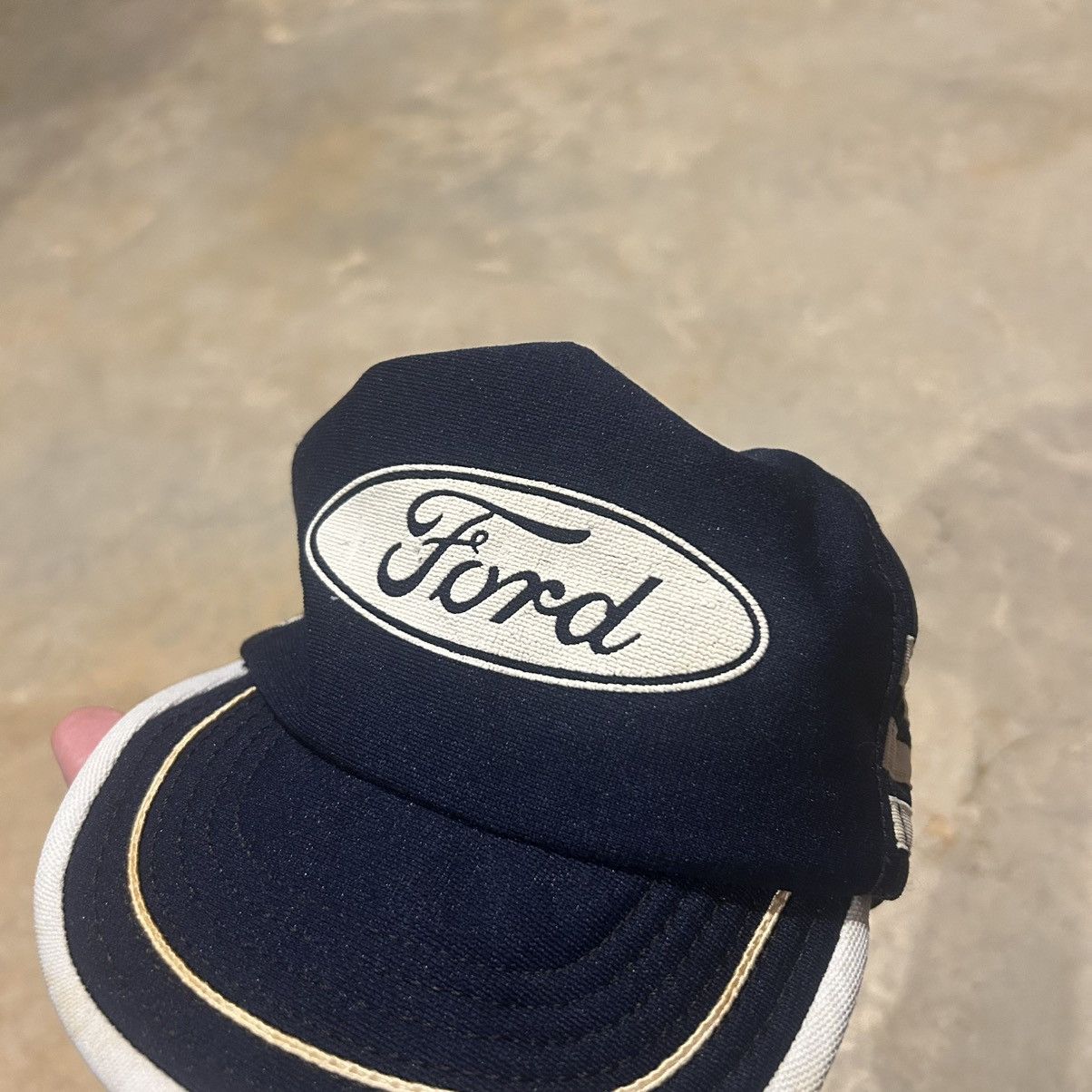 Vintage Vintage 1980s Ford Motors Three Stripe Snapback Trucker Hat Size ONE SIZE - 3 Thumbnail