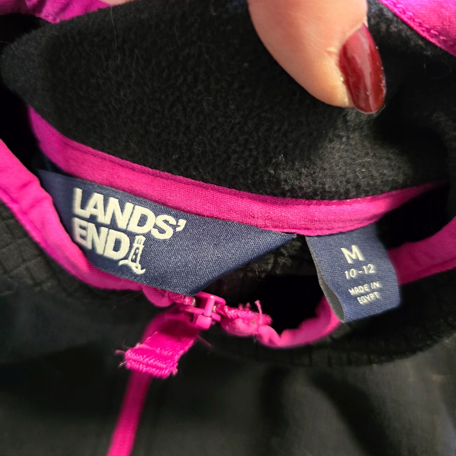 Lands' End Lands' End Jacket Woman Regular Size M Black Full Zip Fleece Casual Capsule Outdoor Long Sleeve Mid-Length Solid Pattern Winter Fall Spring Size M / US 6-8 / IT 42-44 - 5 Thumbnail