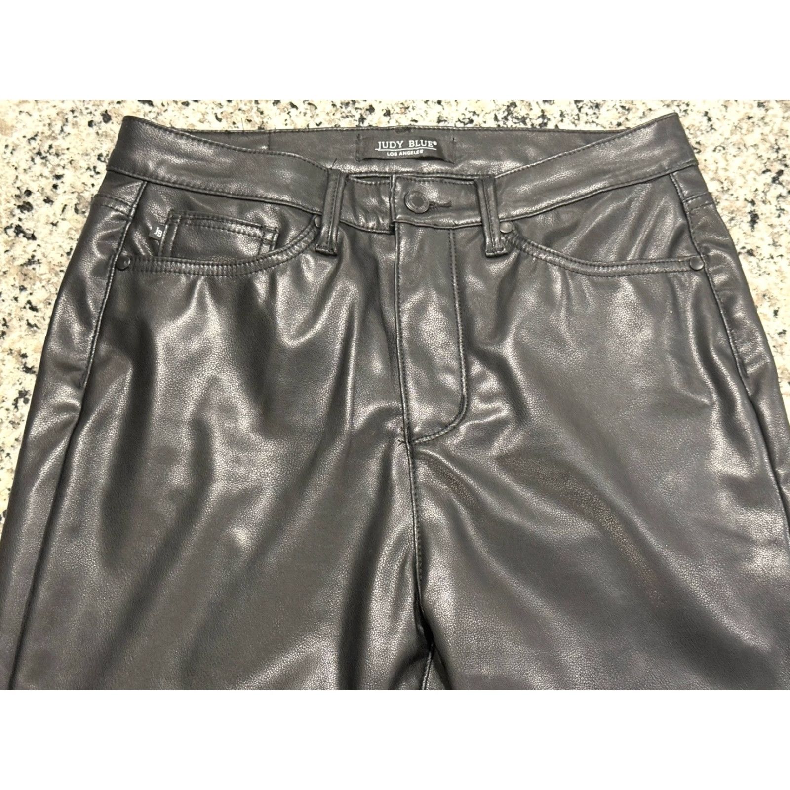 Vintage Judy Blue Faux Leather Bootcut Pants Women Regular 30x32 Black High Rise 7/28 Zip 30 32 Size 30" / US 8 / IT 44 - 7 Thumbnail
