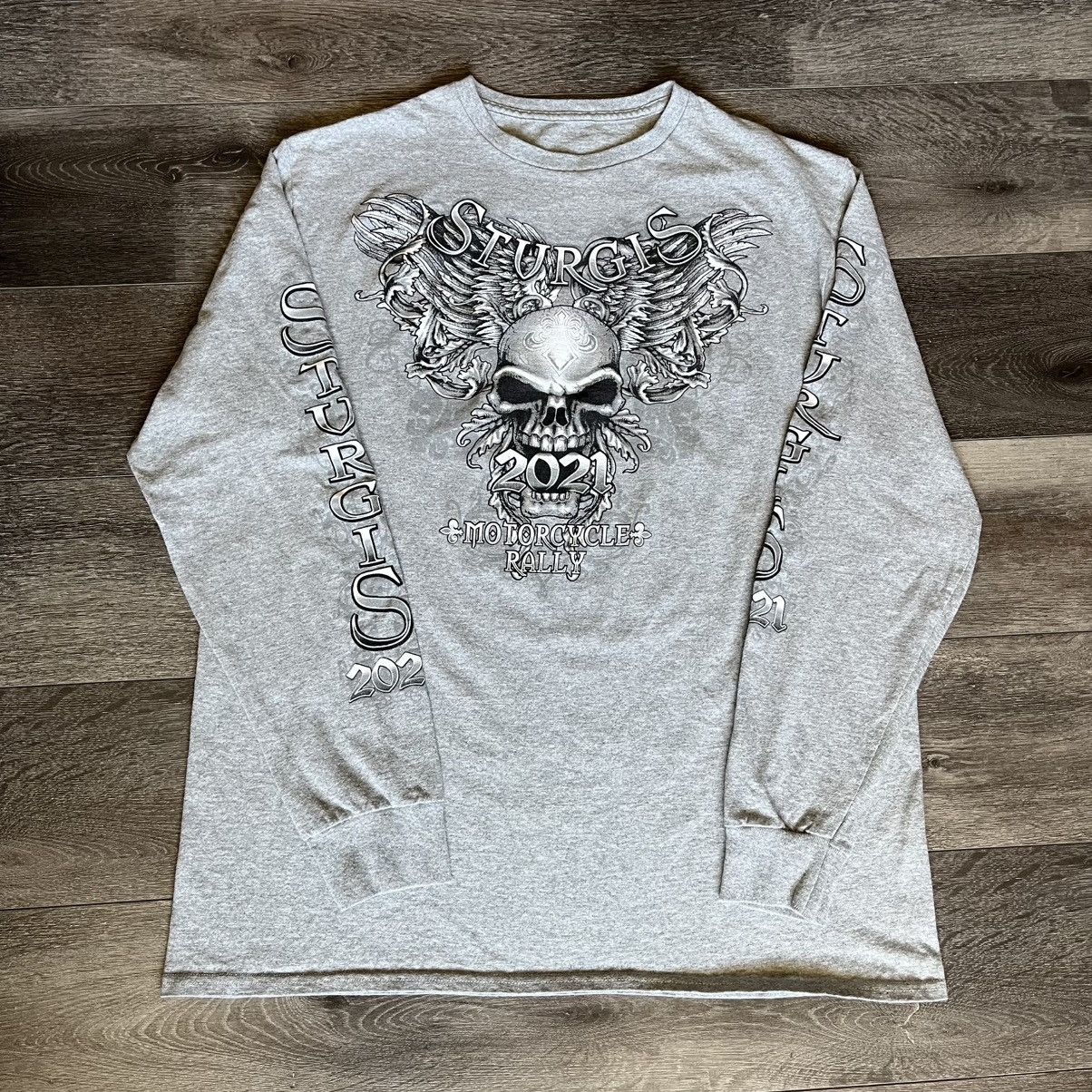 Affliction Vtg Sturgis Motorcycle Rally Affliction Skull Longsleeve Tee Size US XL / EU 56 / 4 - 1 Thumbnail