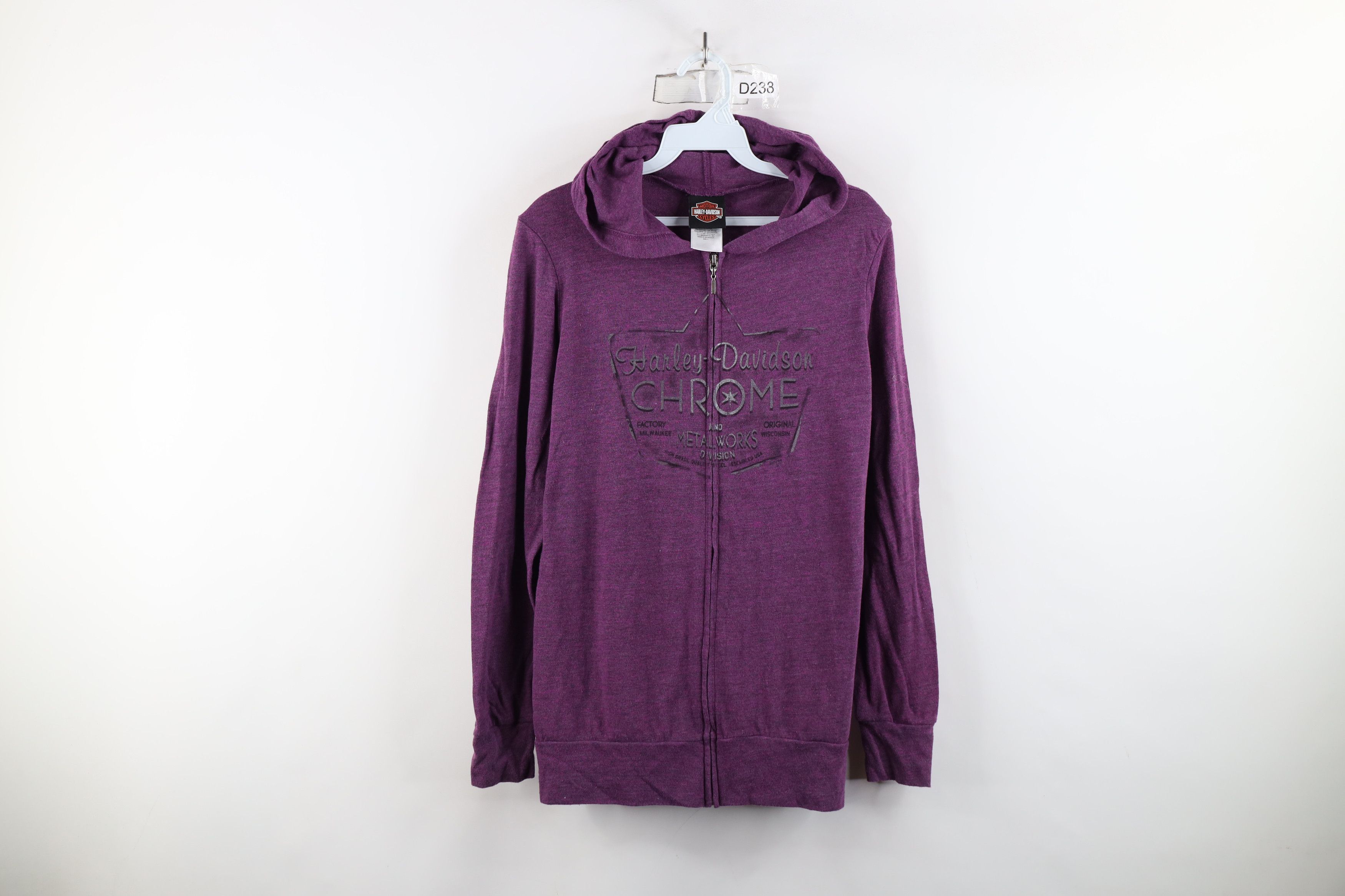 Harley Davidson × Vintage Vintage Y2K Harley Davidson Spell Chrome Jersey Knit Hoodie Size L / US 10 / IT 46 - 1 Thumbnail