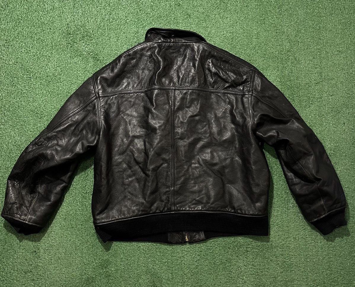 Leather × Vintage Real Leather Jacket Vintage 90s Echtes Leder Size US XL / EU 56 / 4 - 2 Thumbnail