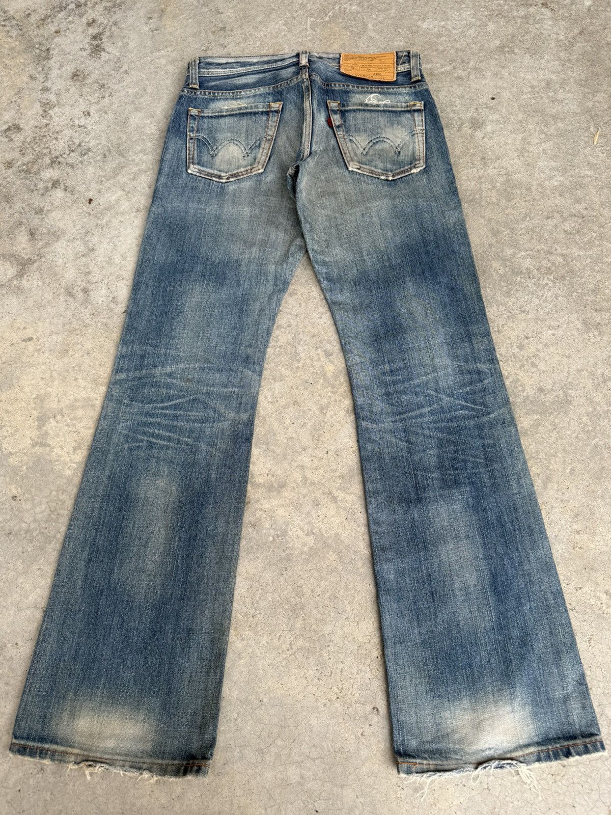 Le Grande Bleu (L.G.B.) Japanese Edwin 511 RV Flared Jeans Distressed Mud wash Size US 30 / EU 46 - 4 Thumbnail