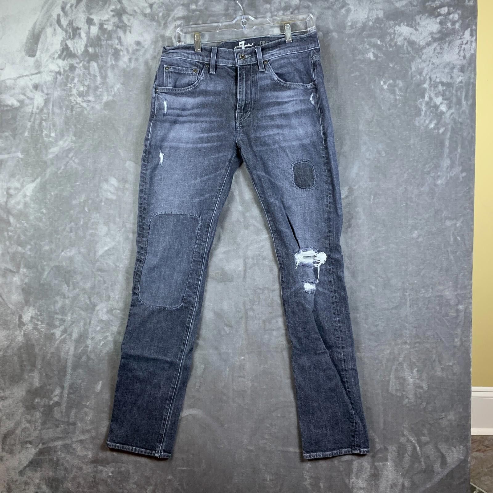 7 For All Mankind 7 For All Mankind Paxtyn Jeans Men's 33X32 Black Patches 323 Size US 33 - 1 Thumbnail