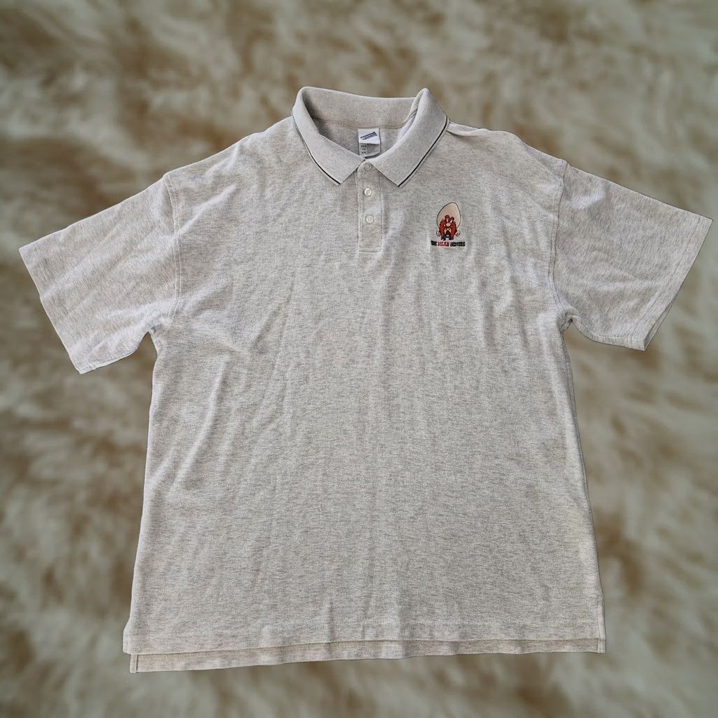 Vintage VINTAGE Looney Tunes Polo Shirt 2XL Gray Mens Golf Yosemite Sam Sam Polo Shirt Mens 2XL Cotton Short Sleeve Collared Regular Boy? Size US XXL / EU 58 / 5 - 1 Thumbnail