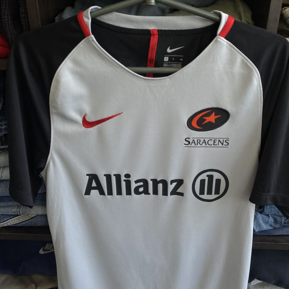 Nike Mens Nike Saracens Rugby Allianz Grey Jersey tee Size US S / EU 44-46 / 1 - 2 Thumbnail