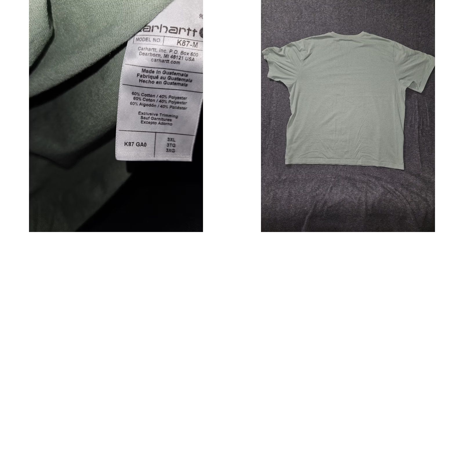 Carhartt VINTAGE Carhartt Shirt Mens 3XL Green Loose Fit K87 Pocket Workwear Short Sleeve Tee Size US XXL / EU 58 / 5 - 8 Thumbnail