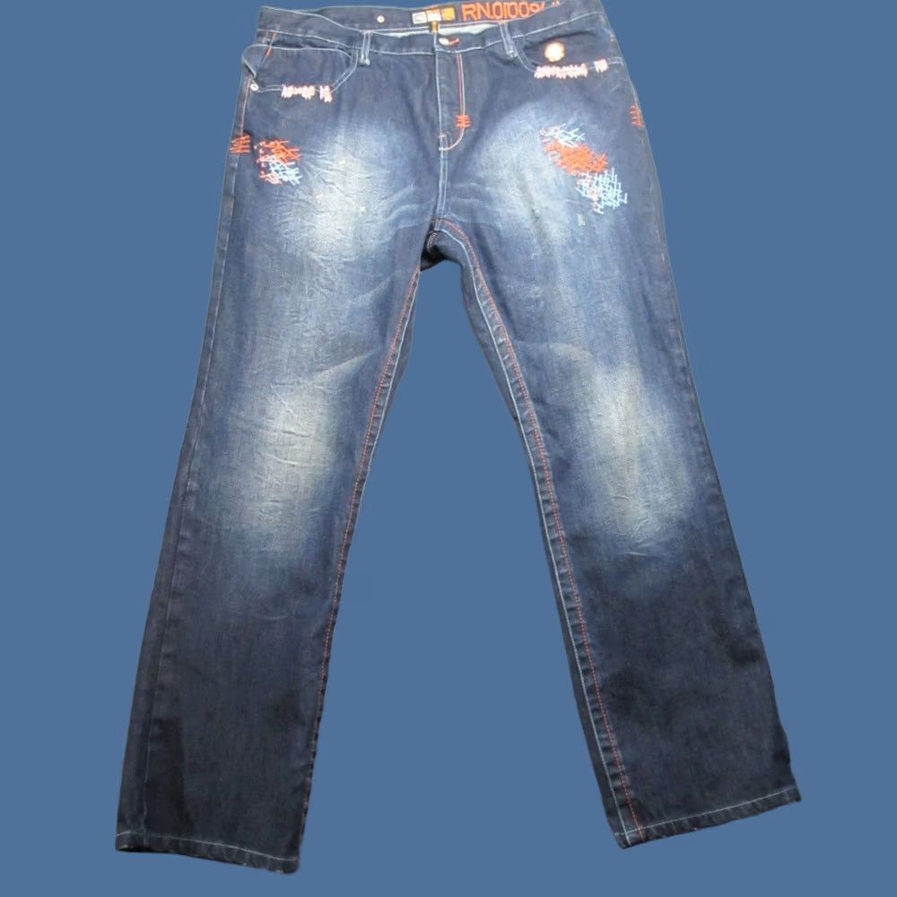 Akademiks VINTAGE Akademiks Jeans Mens 40 Blue Denim Embroidered Baggy 90s Hip Hop Streetwear High Rise 34 Inseam Mens Size US 40 / EU 56 - 1 Thumbnail
