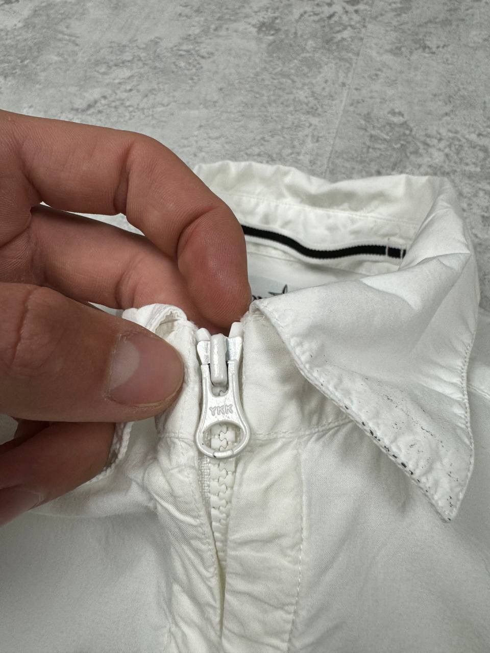Stone Island Vintage Stone Island White Cotton Light Zip Overshirt Shirt Size US S / EU 44-46 / 1 - 14 Thumbnail