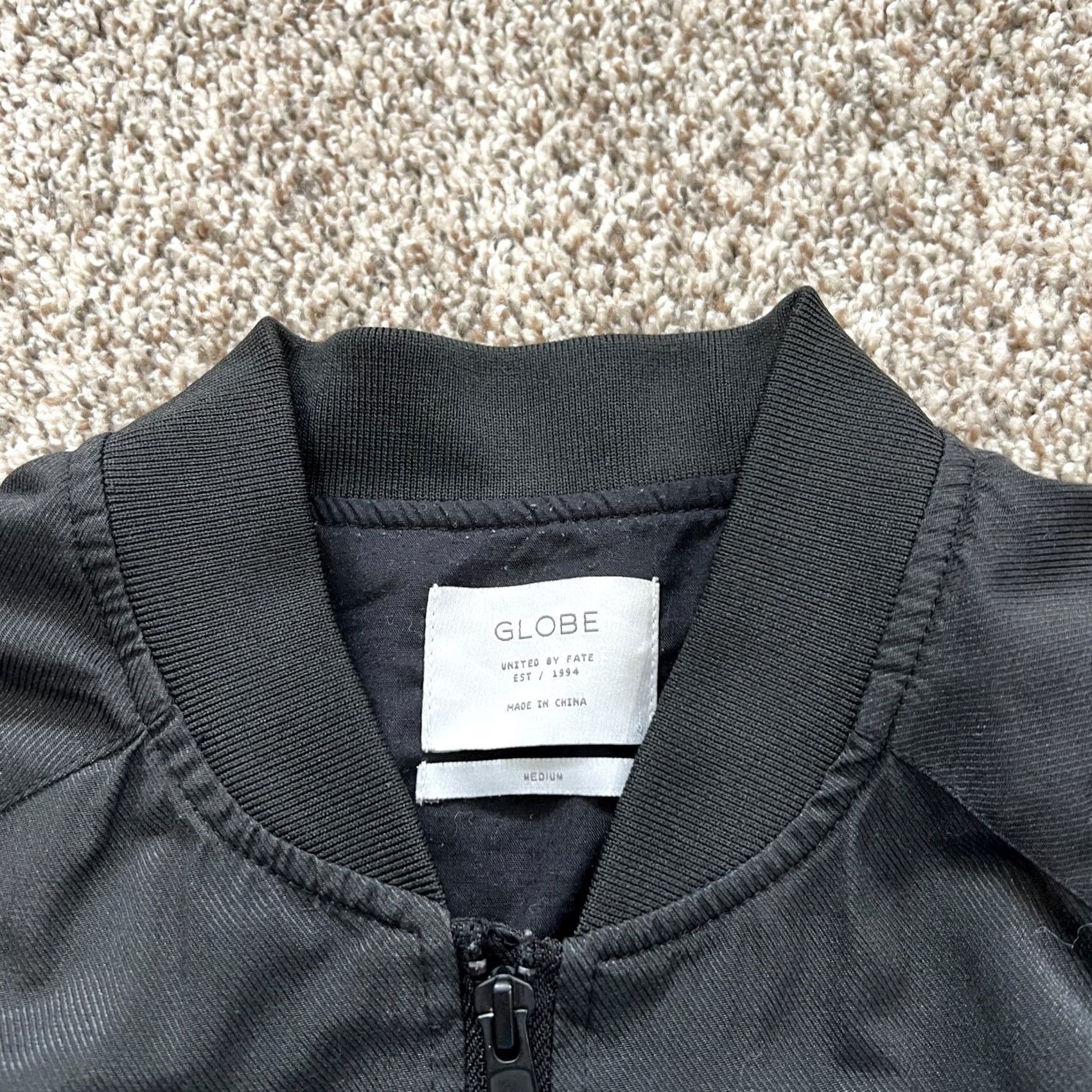 Globe Globe Skateboarding Embroidered Black Bomber Jacket Patches Size Medium Mens Jacket Size US M / EU 48-50 / 2 - 5 Thumbnail