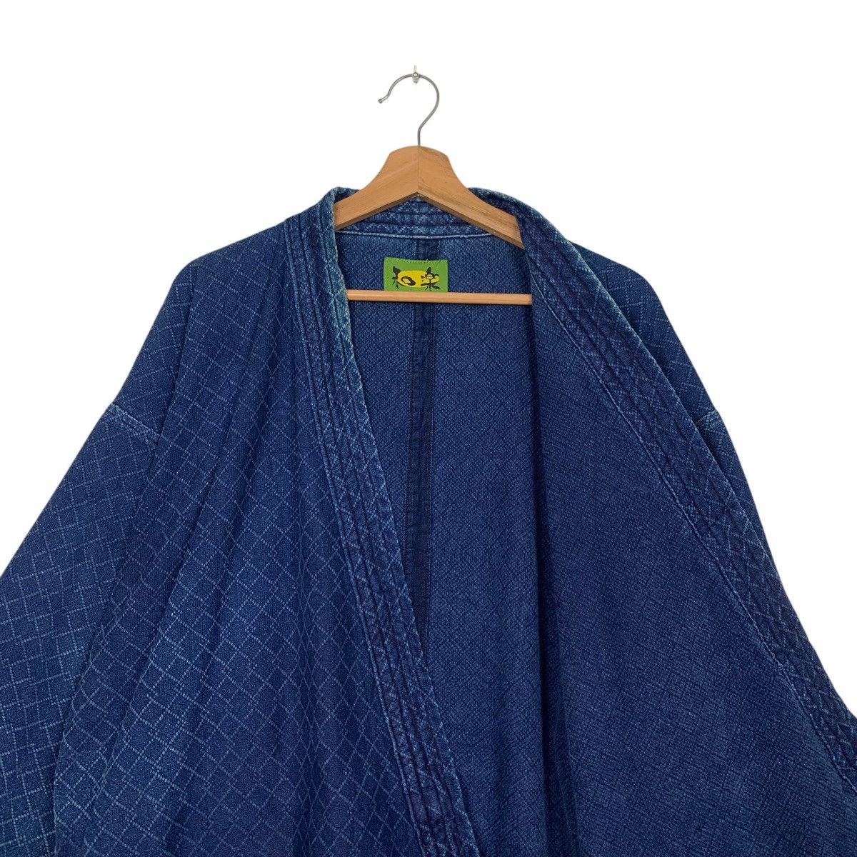 Vintage 90's Blue Indigo Sashiko Thick Weave Kimono #2742-C123 Size US L / EU 52-54 / 3 - 9 Thumbnail