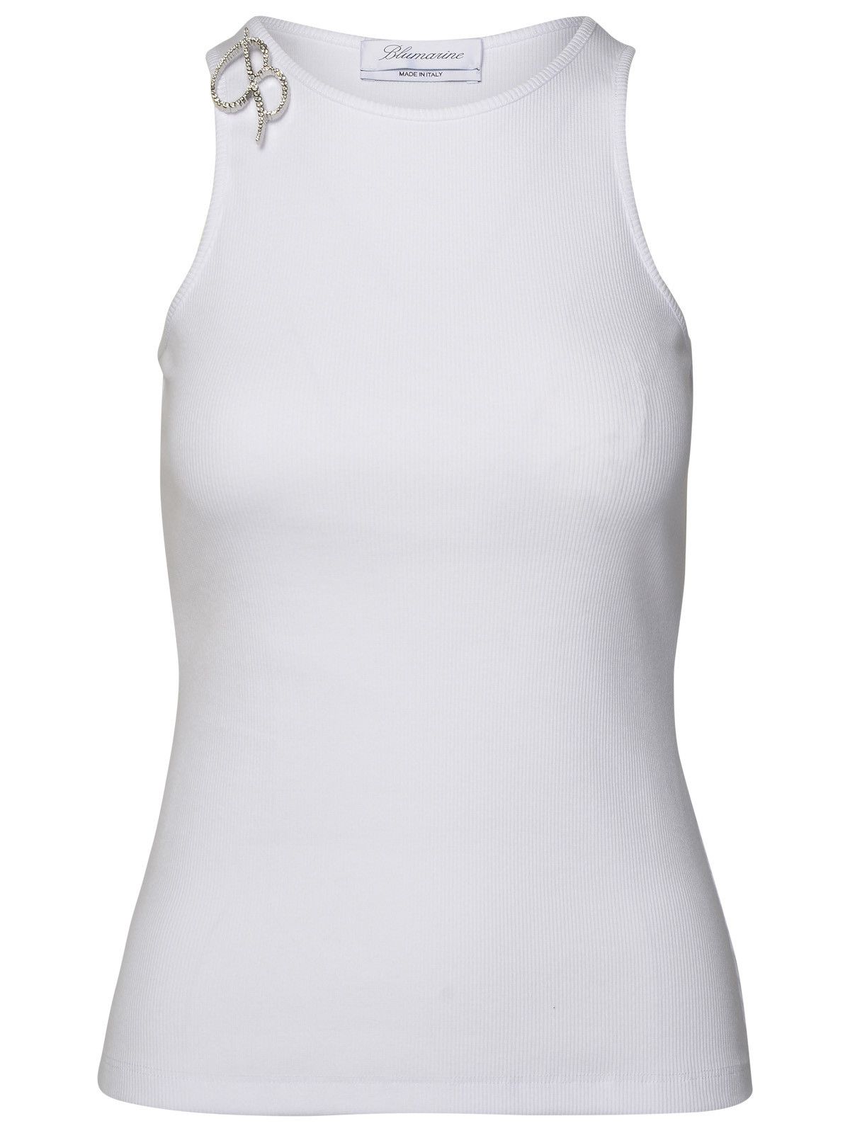image of Blumarine White Cotton Tank Top, Women's (Size Medium)