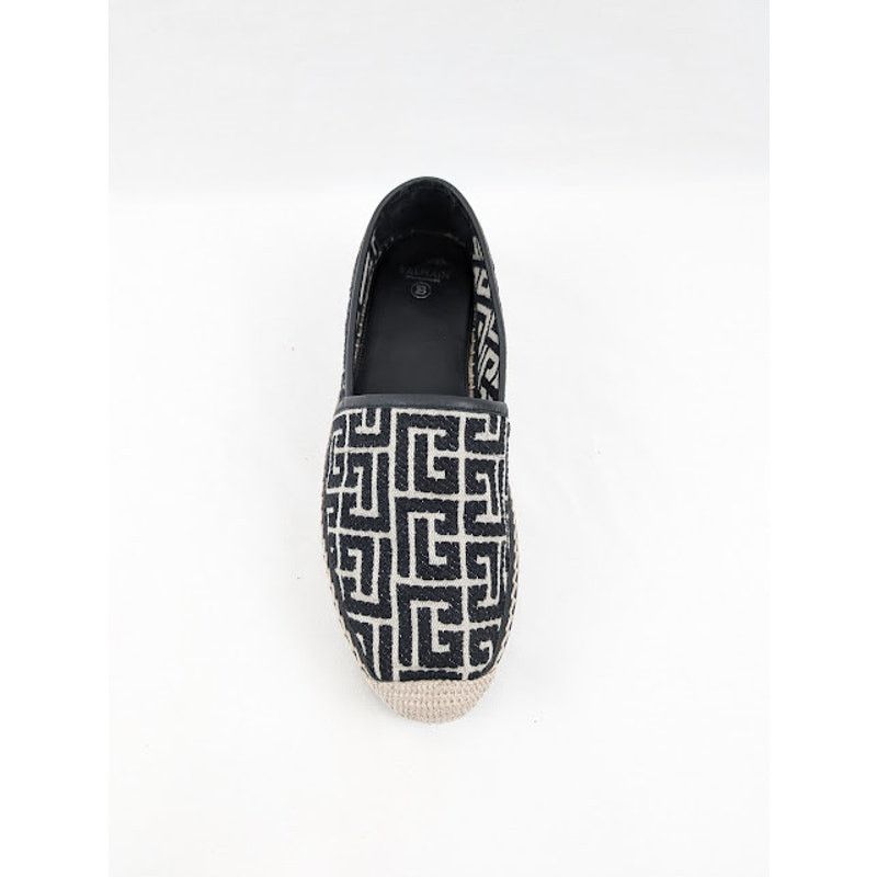Balmain o1rshd1 Alex Jacquard Espadrilles in Ivory/Black Size US 8 / EU 41 - 6 Thumbnail