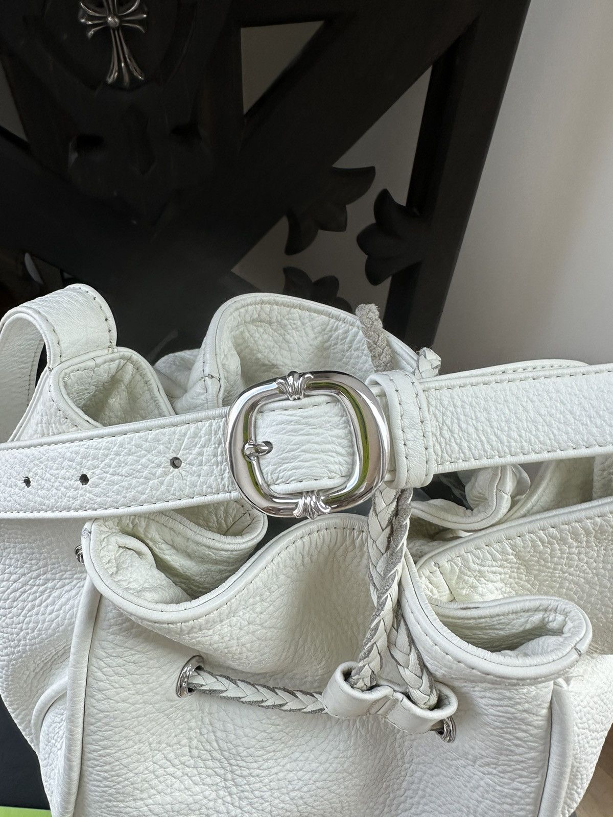 Chrome Hearts CHROME HEARTS XL LARGE WHITE LEAHER HIPPIE TRAVEL BAG Size ONE SIZE - 9 Thumbnail