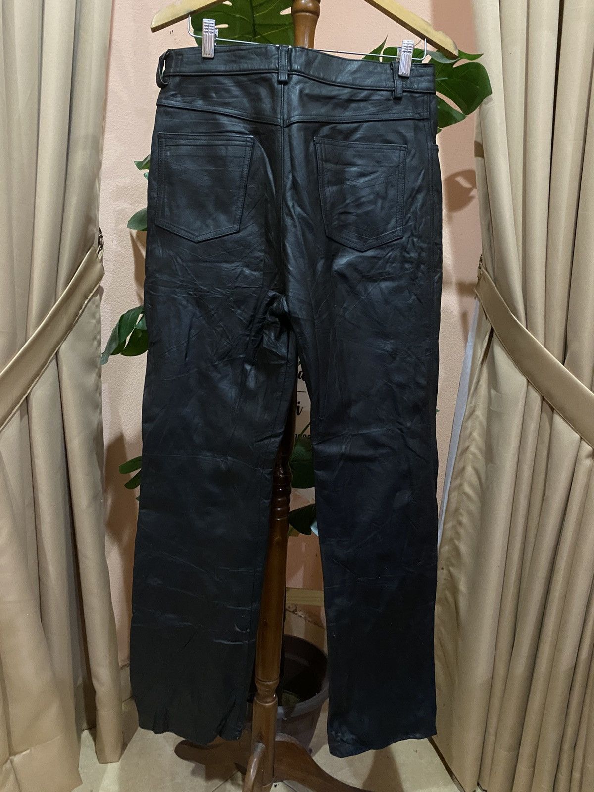 Genuine Leather Azzure Black Leather Pants - Vintage Straight-Leg Style Size US 31 - 9 Thumbnail
